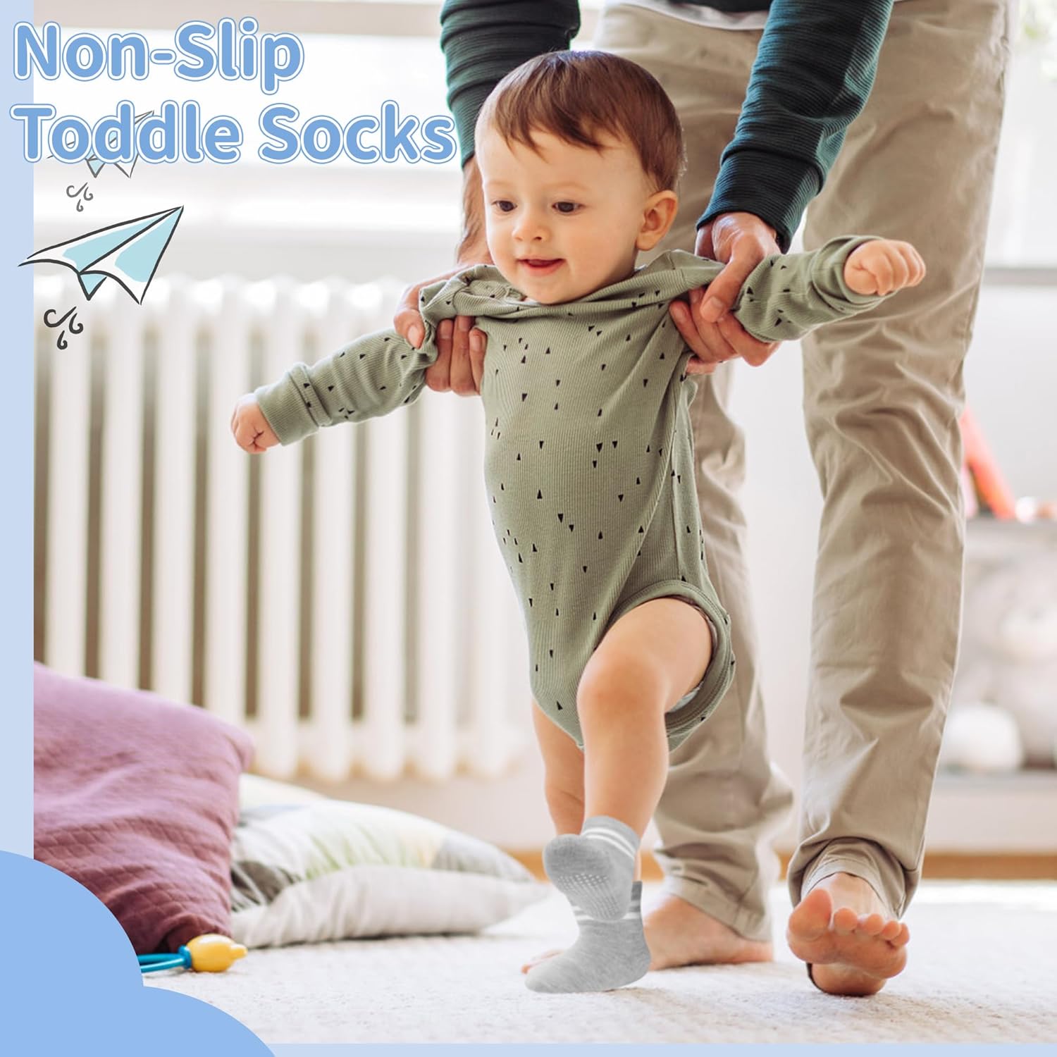 Thumbnail 1 de Non slip grip socks 12 pairs for toddlers