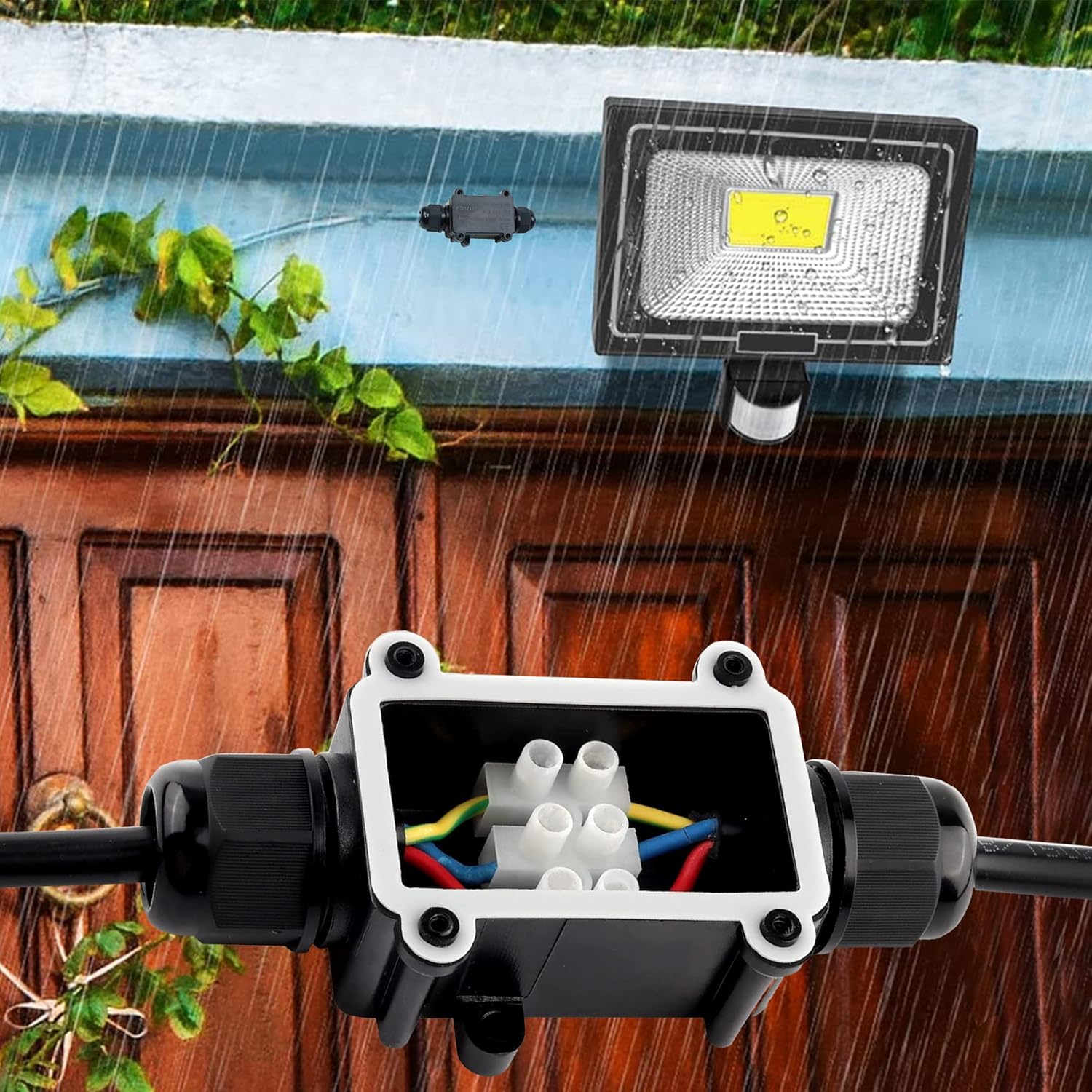 Detalle de Elezenioc IP68 2-Way Outdoor Waterproof Junction Box for 5–15mm Cables (FSH711)