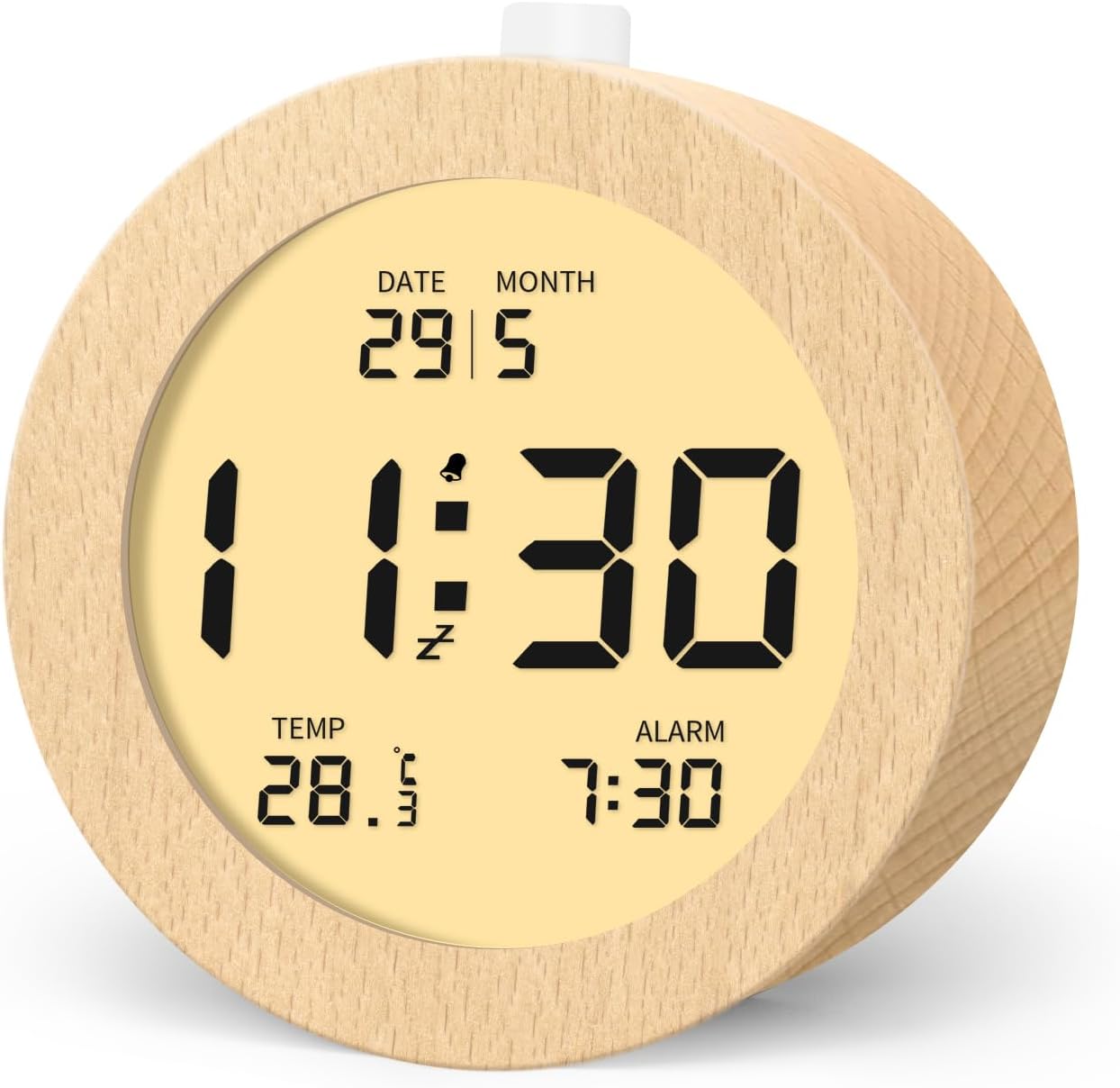 Detalle de aboveClock Réveil Numérique bois 9,6 cm