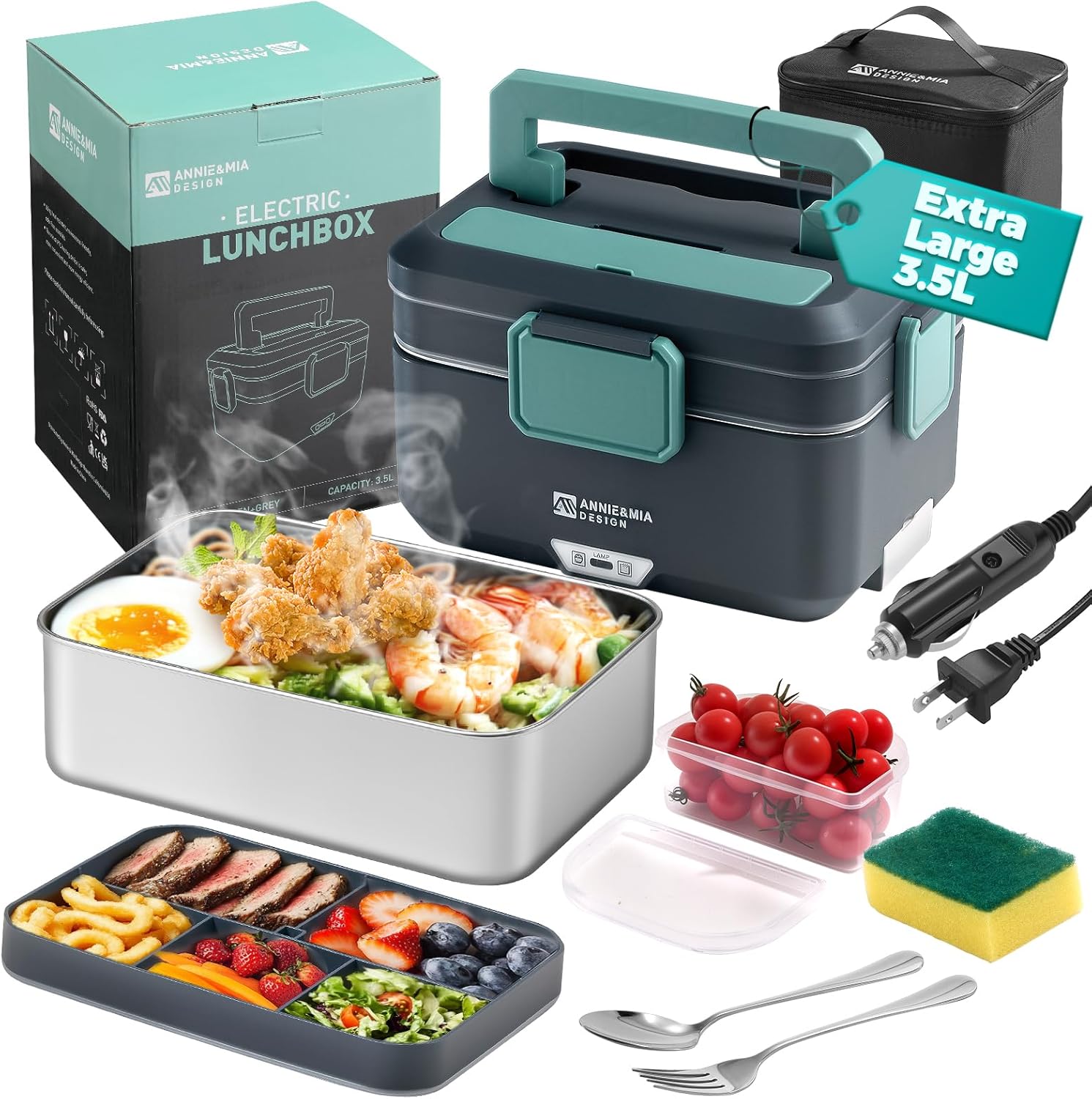Annie & Mia Design Electric Lunch Box 100W, 3.5L 🍱