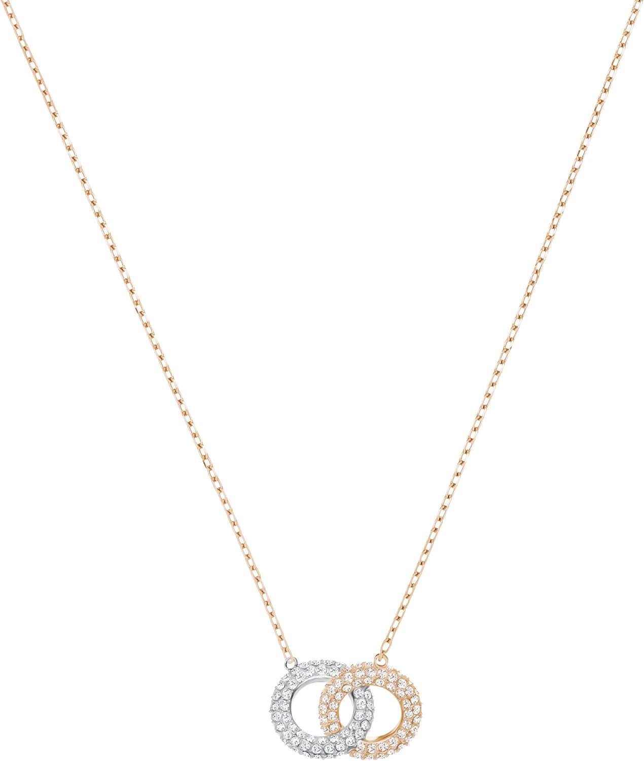 Detalle de Swarovski Collar Stone Círculos entrelazados blanco oro rosa 💍