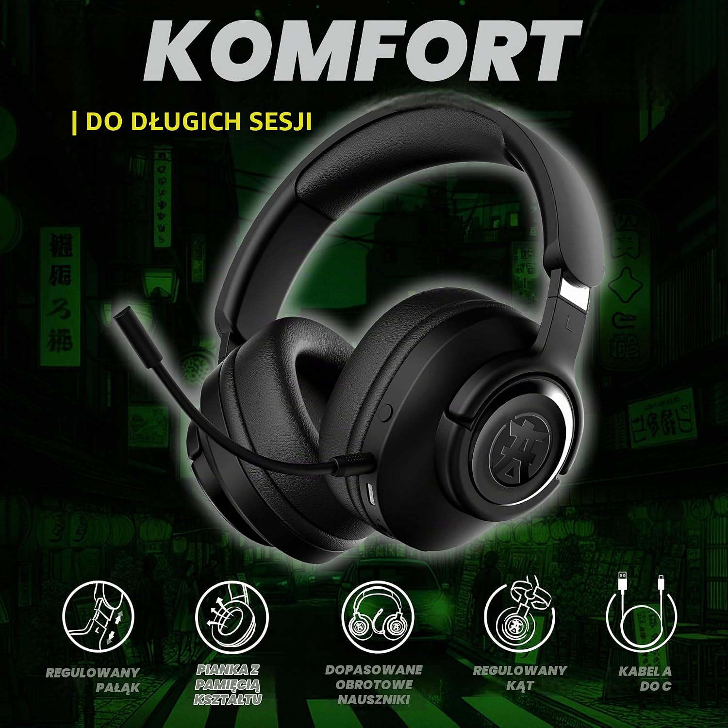 Thumbnail 4 de AKUMA SEINEN H06WL – słuchawki gamingowe 3D, 2,4 GHz i Bluetooth 5,3