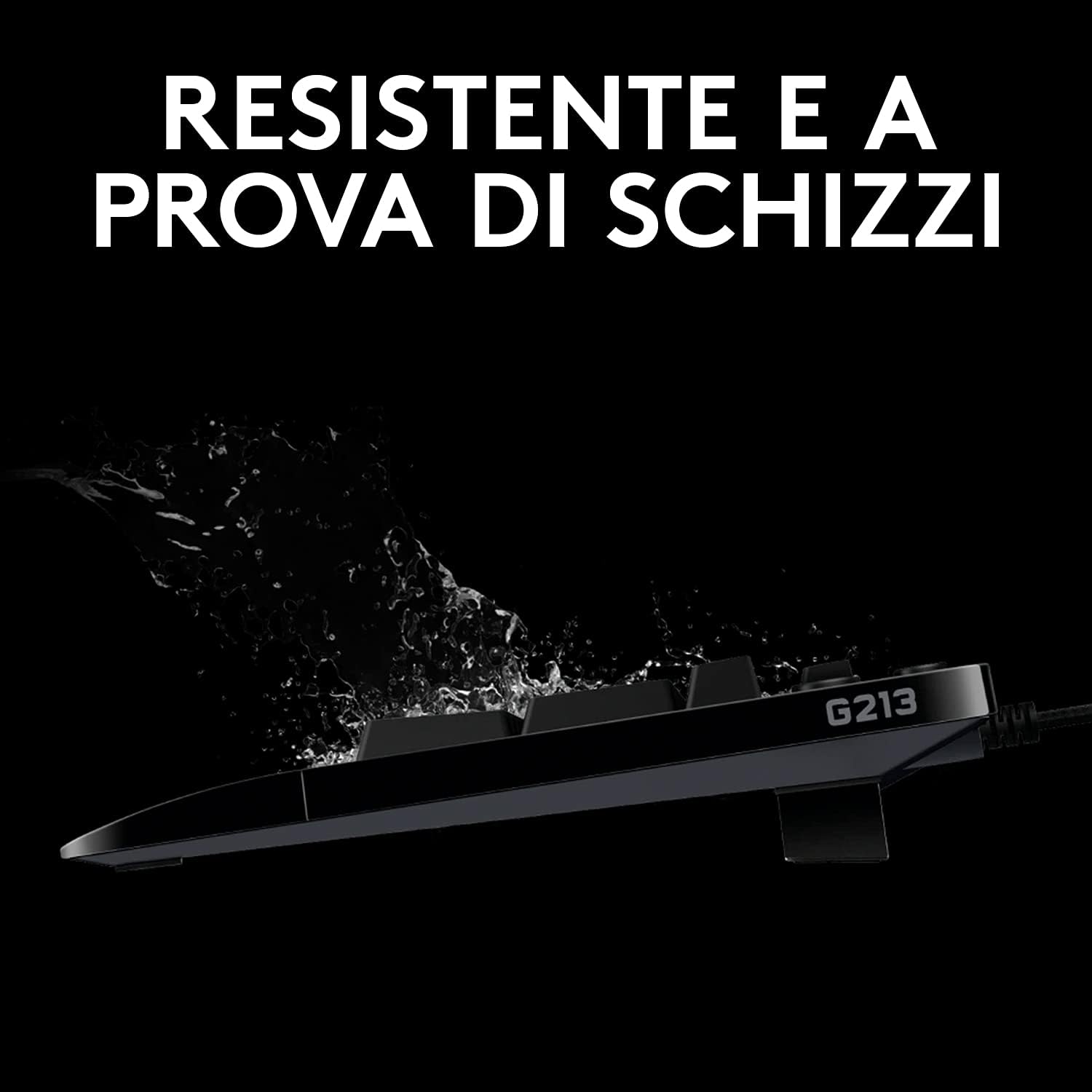 Detalle de Logitech G G213 Prodigy tastiera da gioco QWERTY US INT’L-Nero con RGB Lightsync e tasti multimediali dedicati