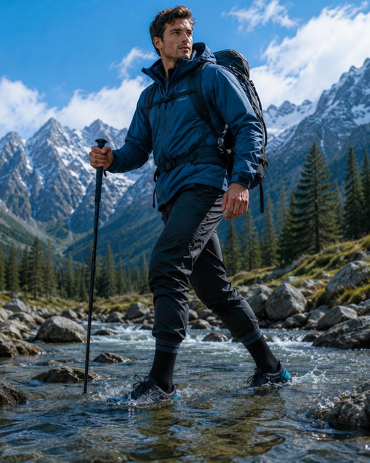 Thumbnail 1 de Niorasen Waterproof Crew Hiking Socks for Men with Cotton-Blend Lining