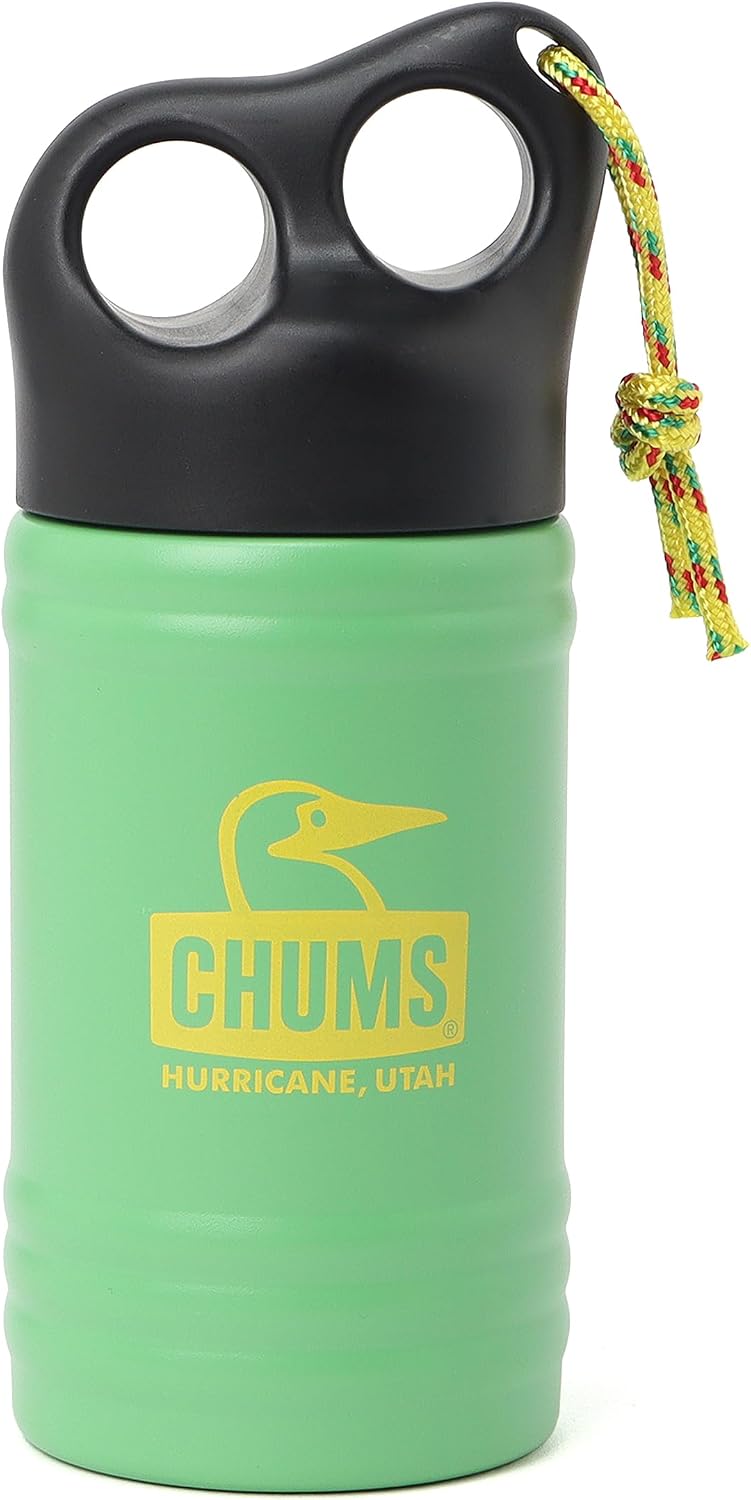 Detalle de CHUMS Camper Wave Bottle 300ml ステンレスボトル、直径約7cmでドリンクホルダー対応