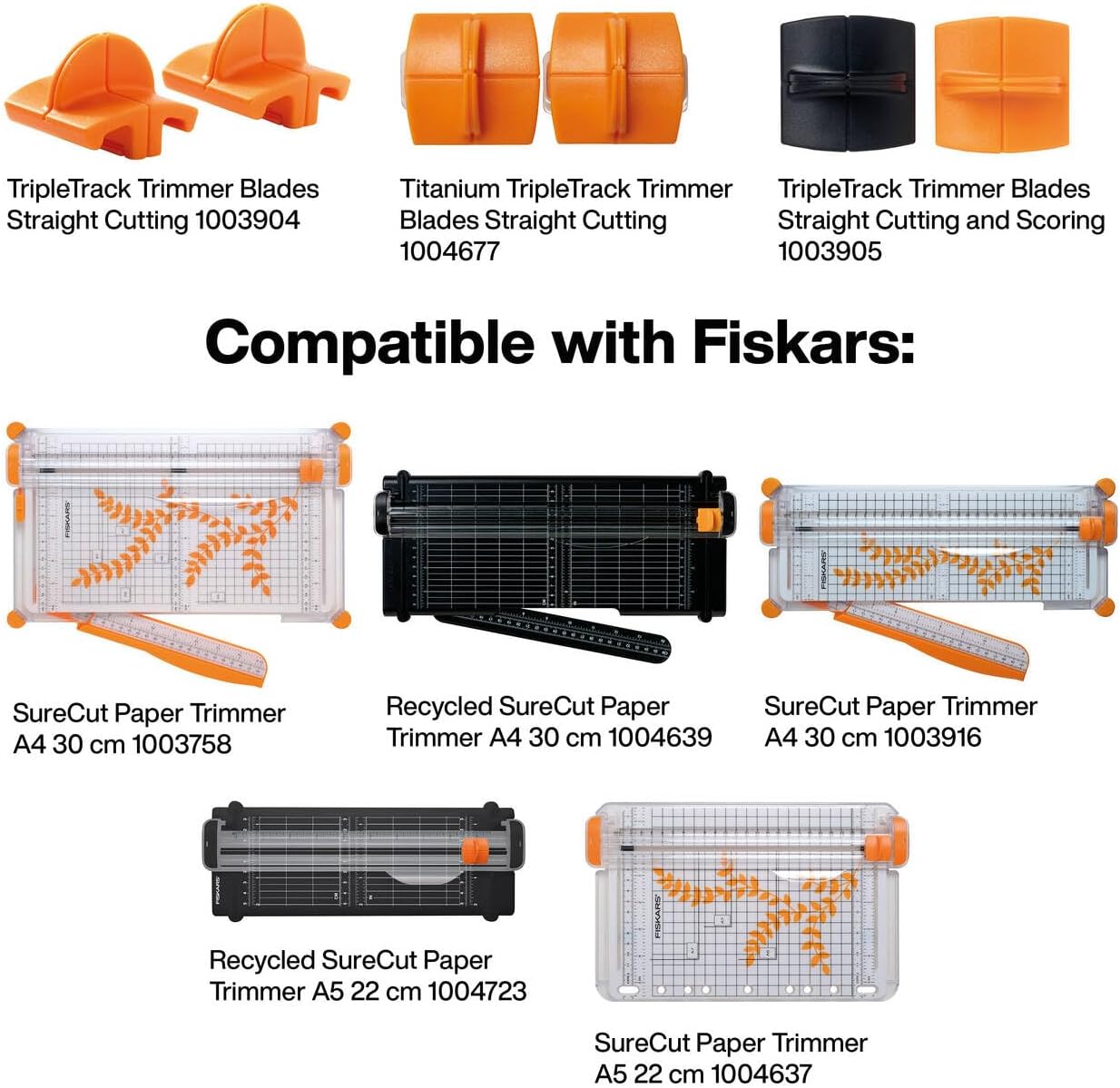 Detalle de Fiskars Lames TripleTrack Titanium originales – 2 lames pour massicots, Orange