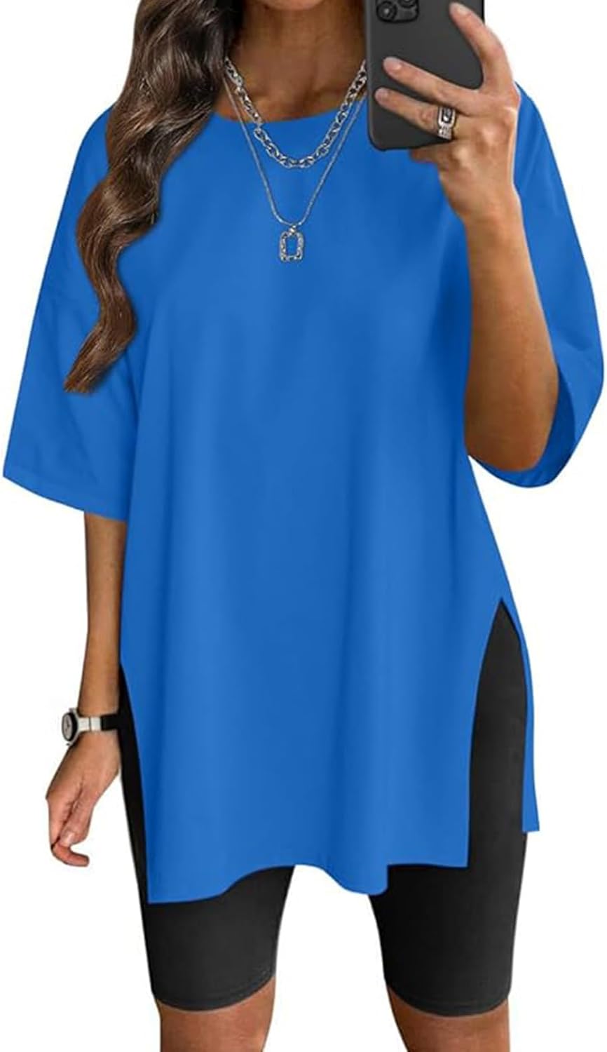 Thumbnail 5 de Damen Oversized T-Shirt Große Größen mit Seitenschlitz