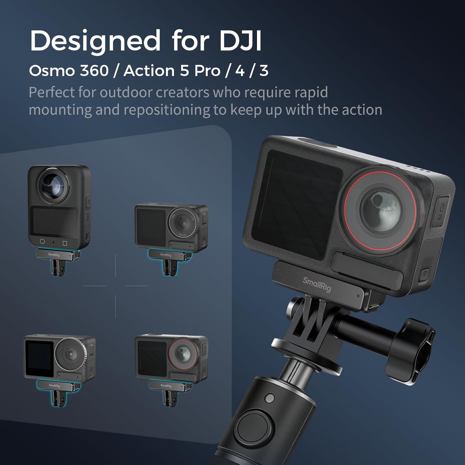 Detalle de SmallRig Supporto Adattatore per DJI Osmo 360 / Action 5 Pro / 4/3 – Modello 5813