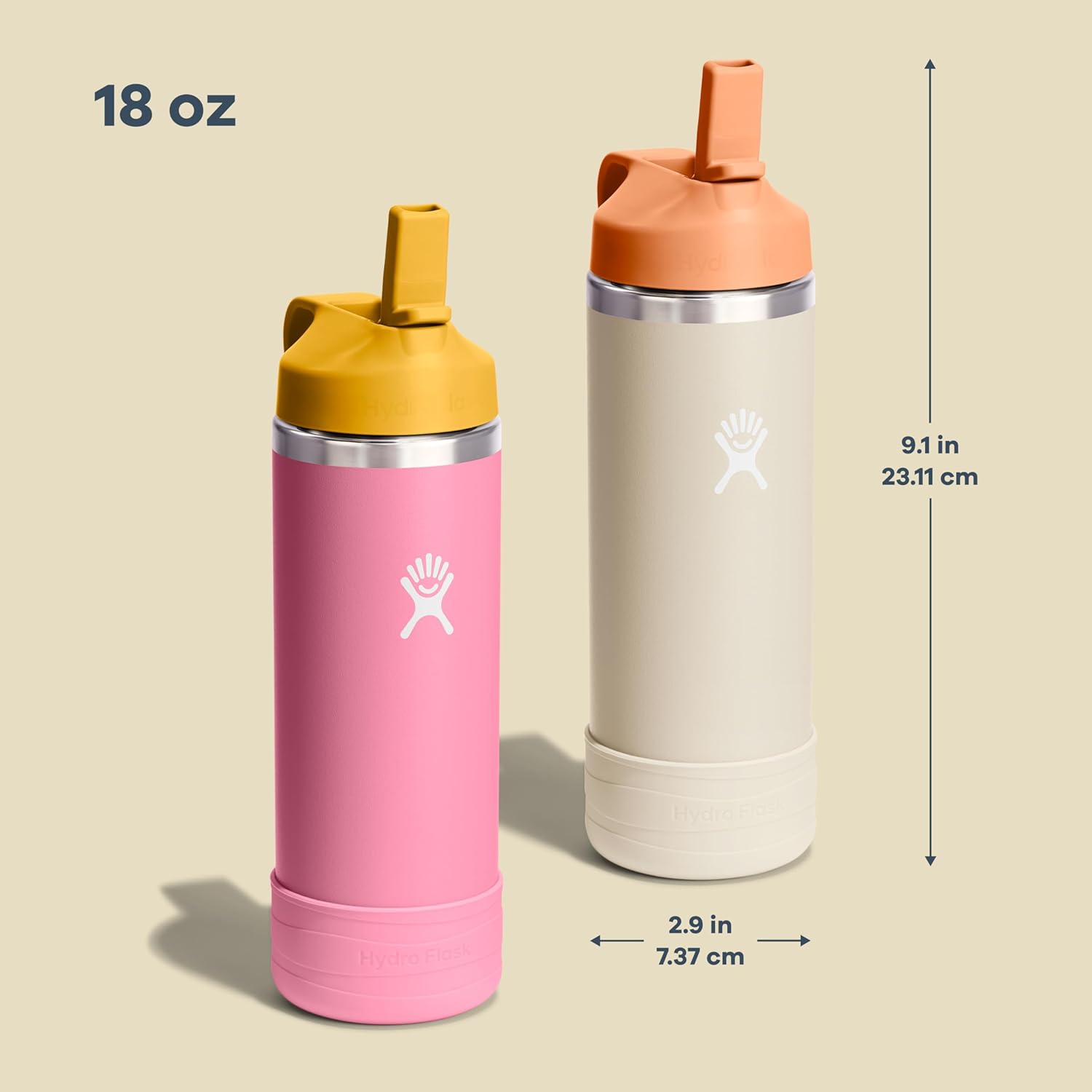 Detalle de Hydro Flask Kids Water Bottle for School - 18 oz (Anemone Purple)