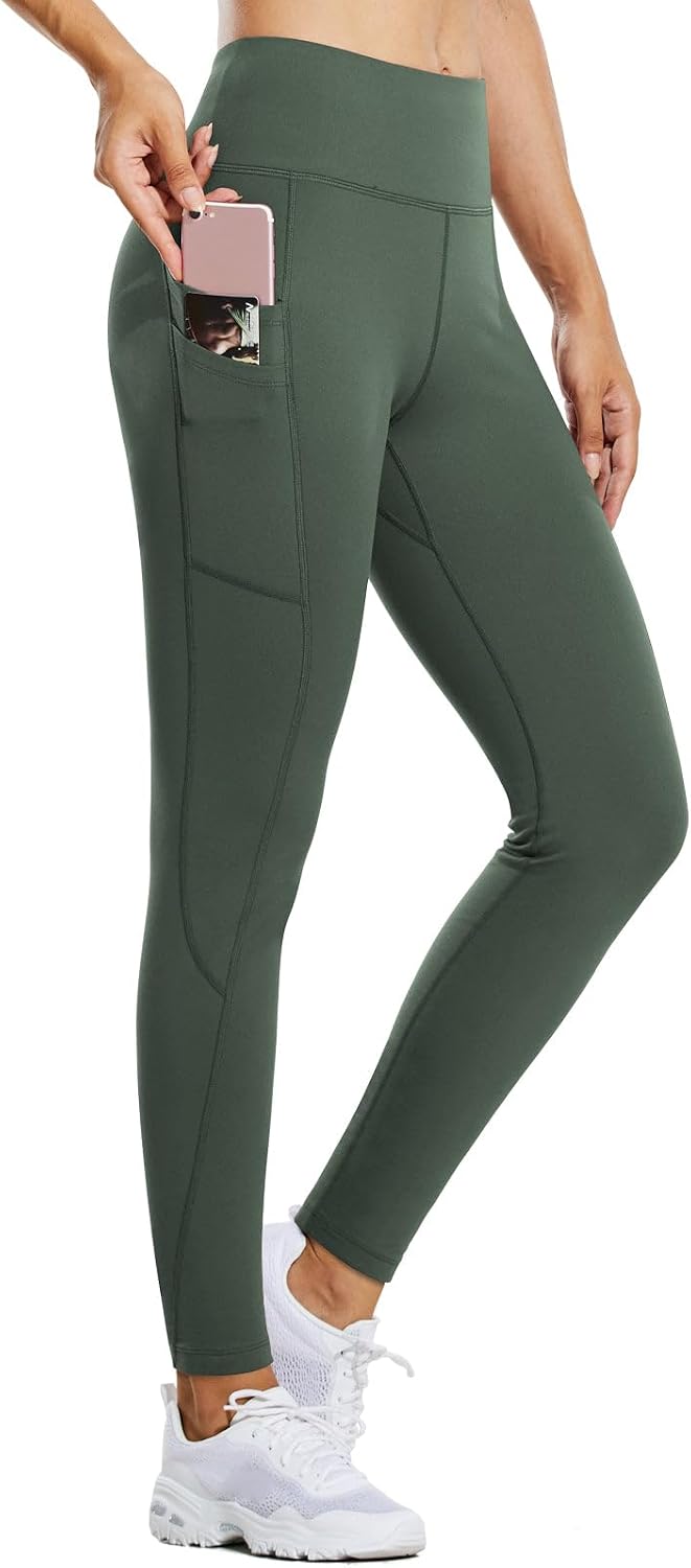 Detalle de BALEAF Fleece-Lined High-Waist Running Leggings with Pockets 🏃♀