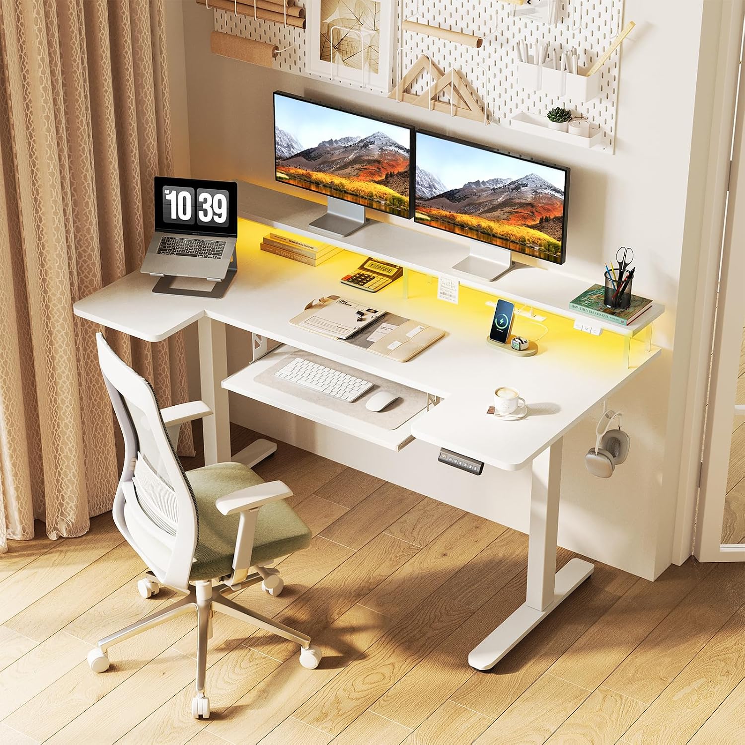 Detalle de OffiGo 1946c956-d86b-4ba1-88f5-89f81116b47a U-Shaped Standing Desk, 55-Inch