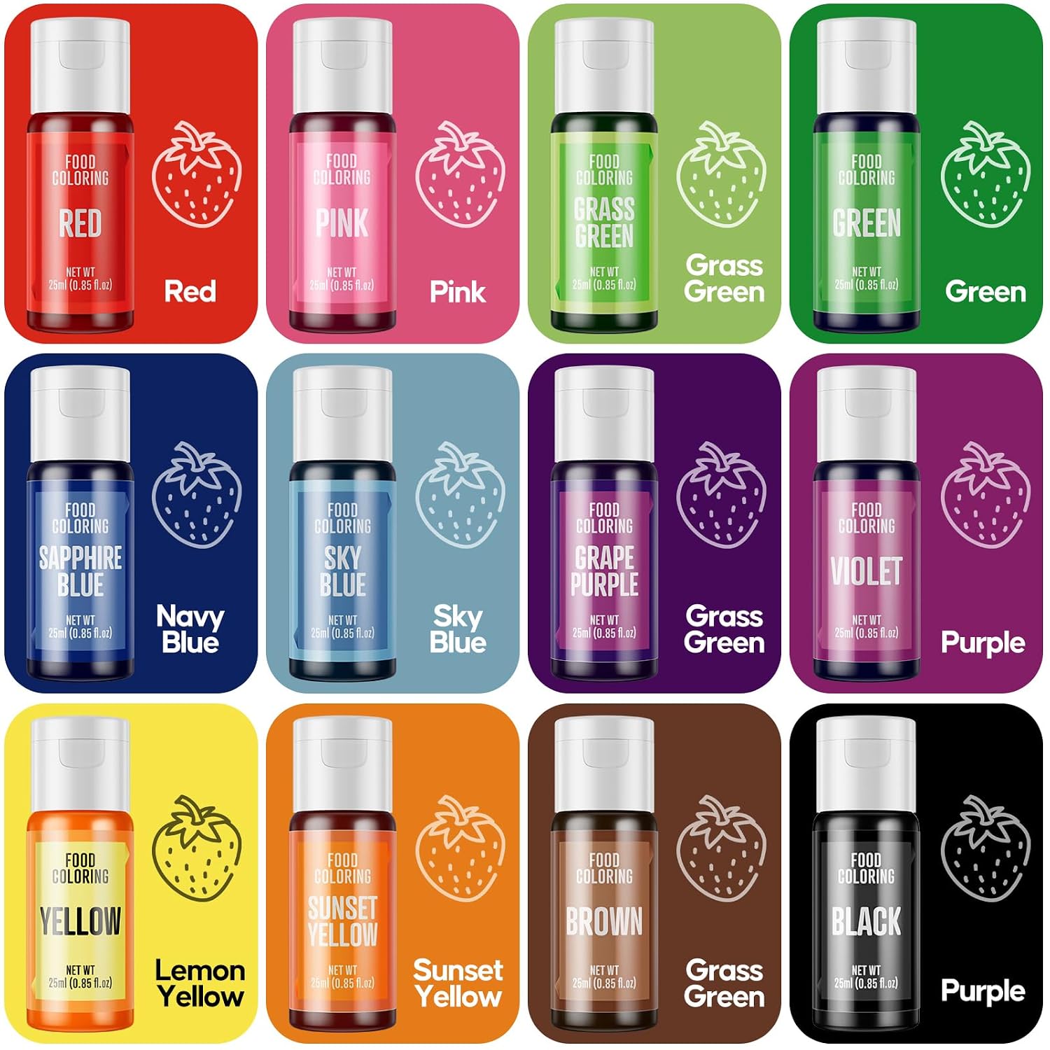 Detalle 1 de Food Coloring Set 12 Bottles