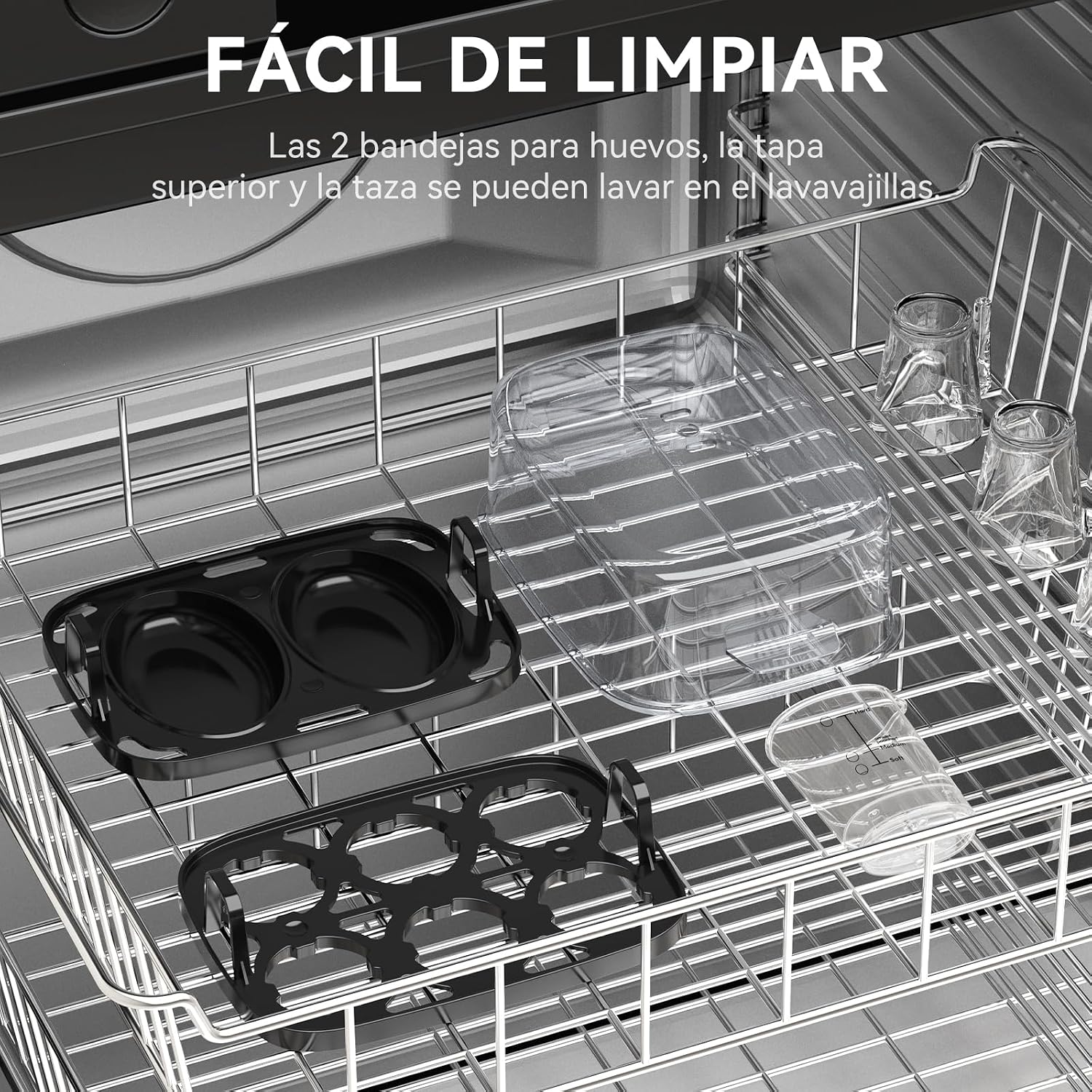 Detalle 2 de YASHE Cocedor de Huevos 400W 🍳 Fácil y Multifuncional