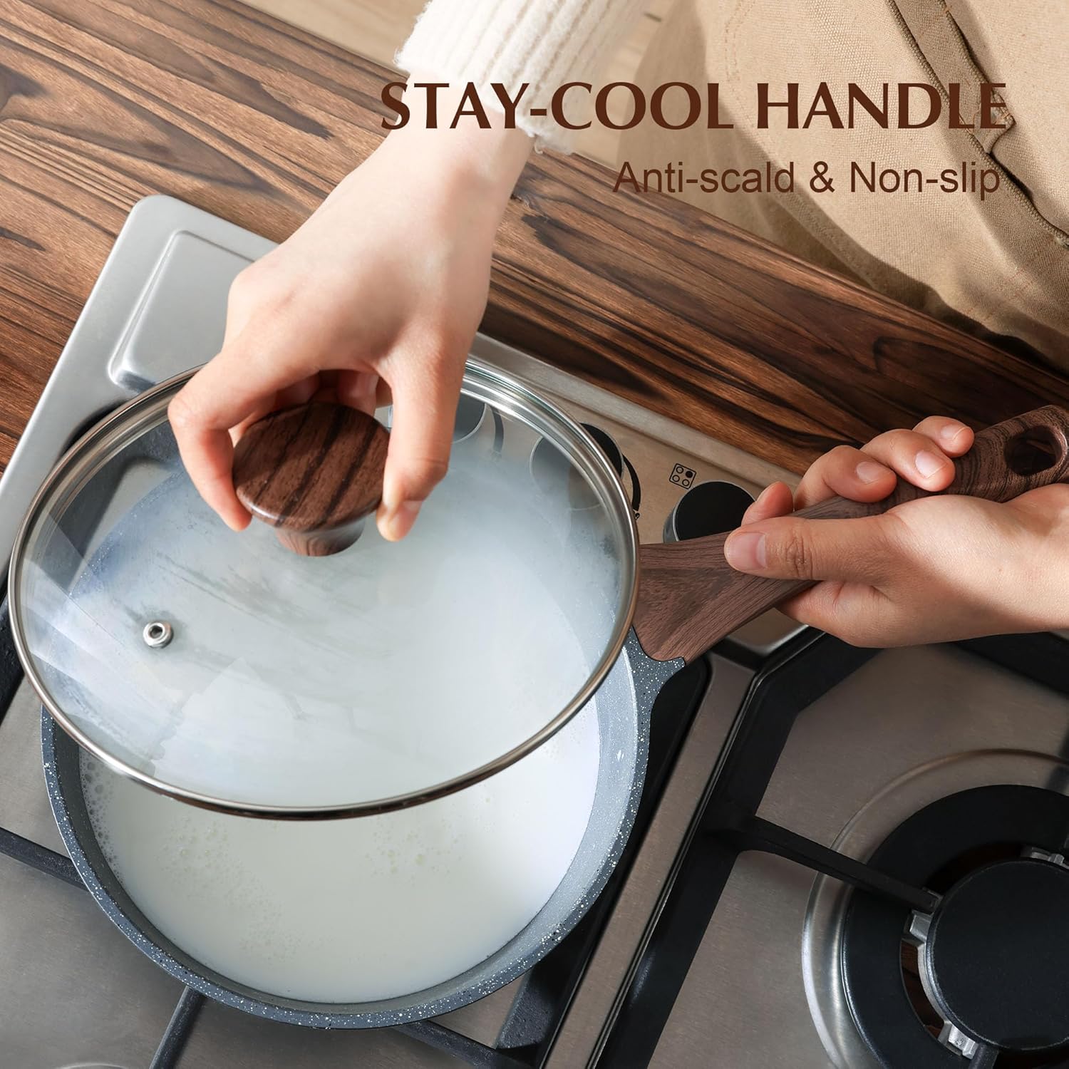 Thumbnail 5 de SENSARTE 1.5 Qt Nonstick Saucepan with Lid 🍲