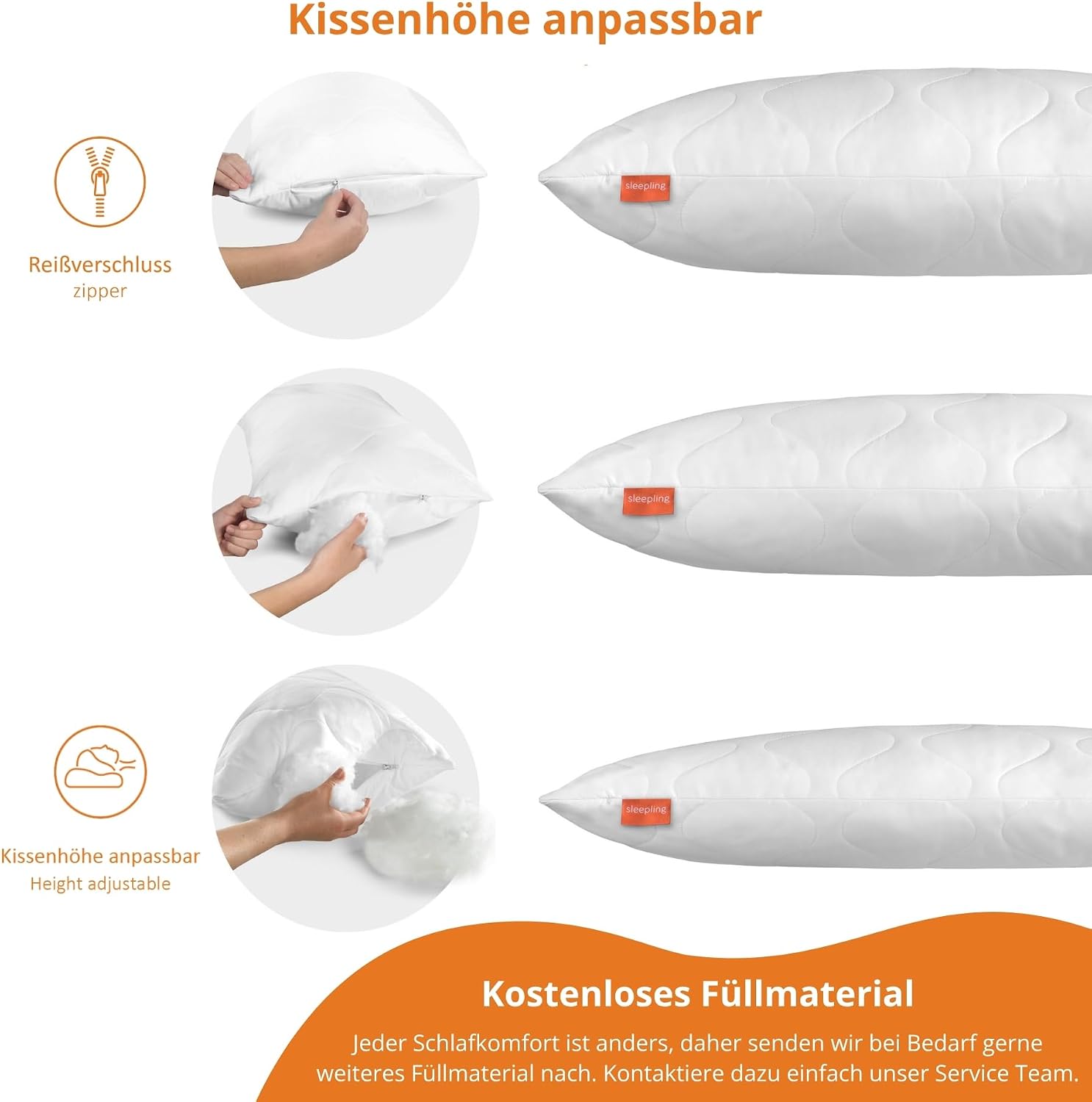 Thumbnail 2 de Sleepling Seitenschläferkissen 40 x 145 cm – Body Pillow mit 100% Mikrofaserbezug und 100% Polyesterfüllung