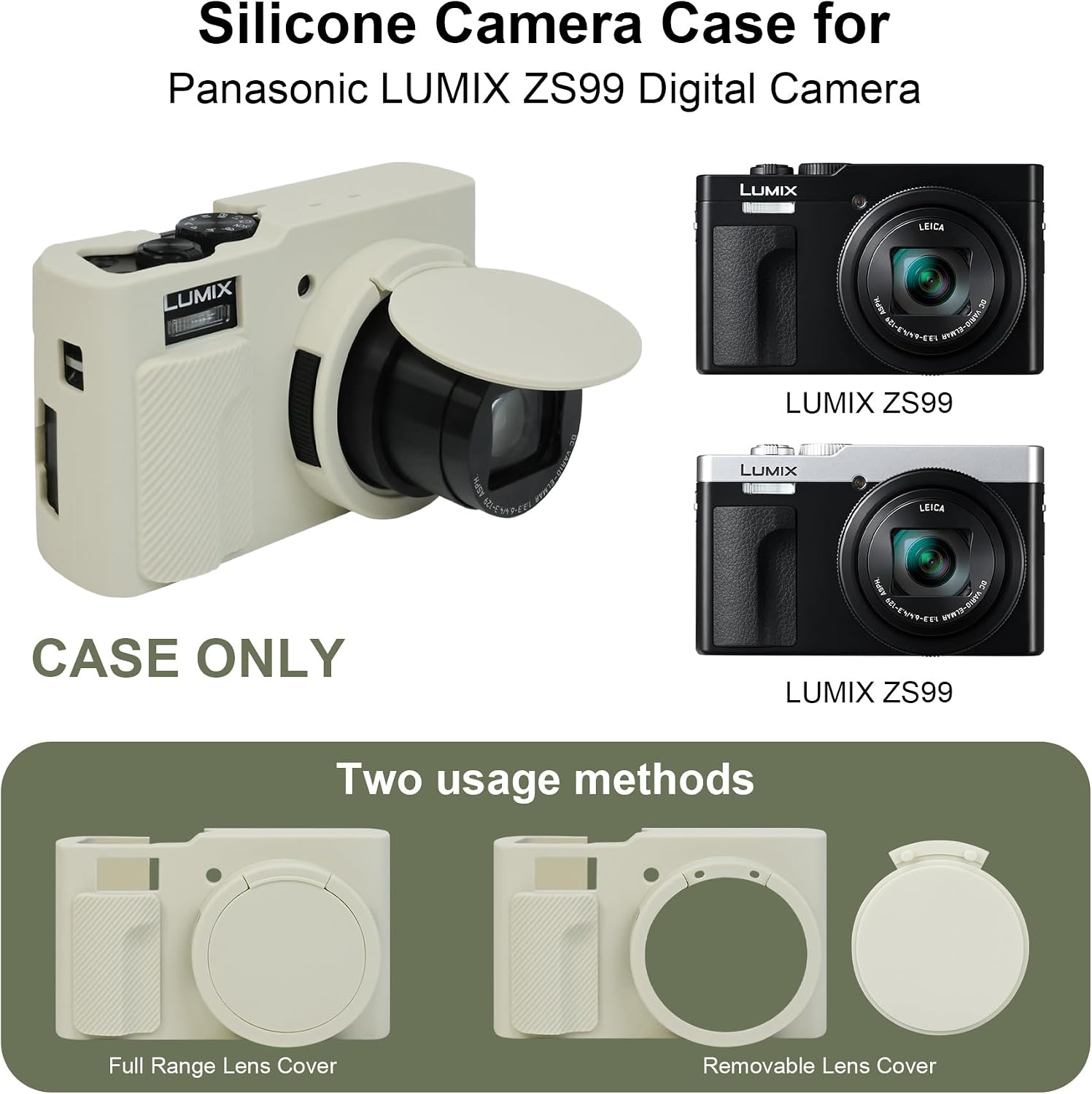 Thumbnail 2 de RAIALL Silicone Case for Panasonic LUMIX DC-TZ99 (Soft Protective Sleeve, Off White)