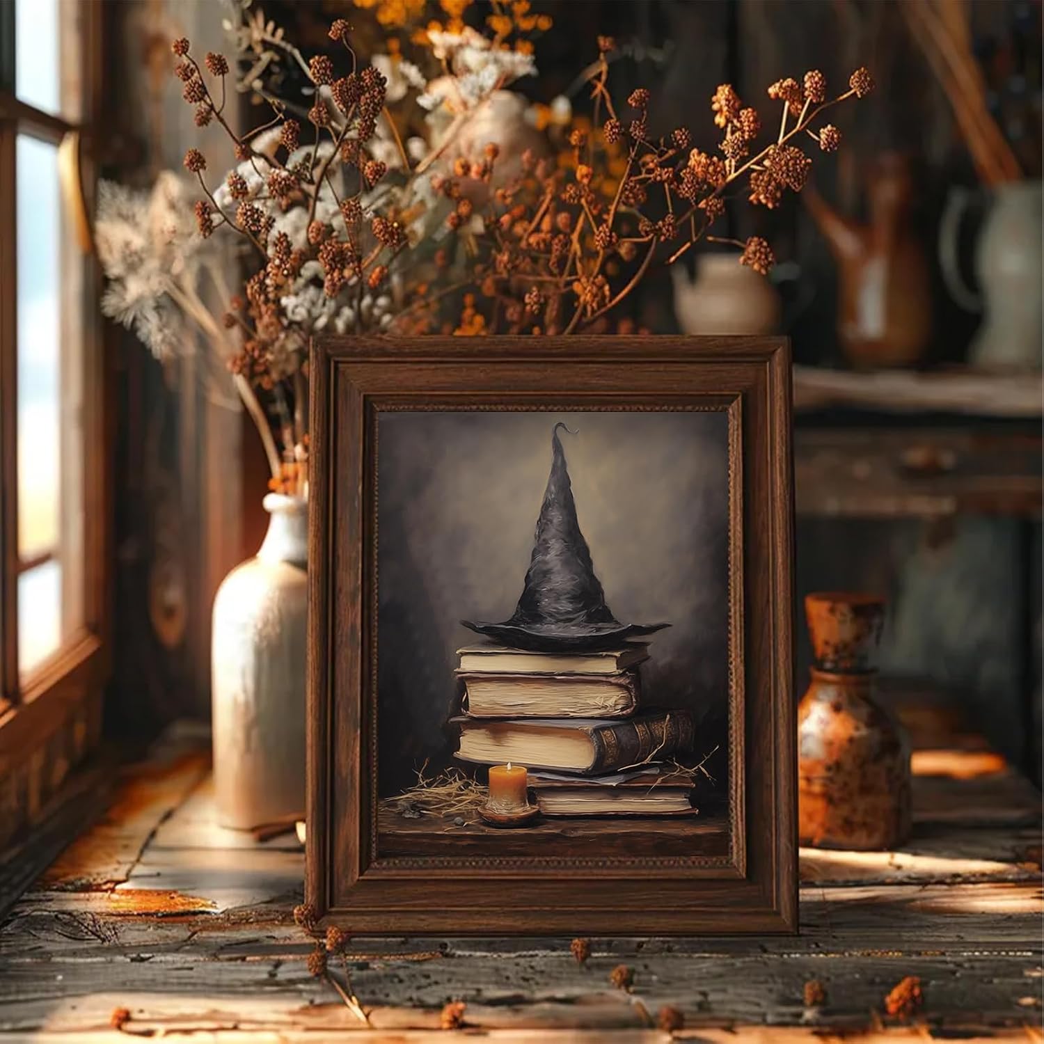Detalle 2 de SWZHHYL Vintage Witchy Spells Canvas Wall Art, 8 x 10-Inch Unframed Print
