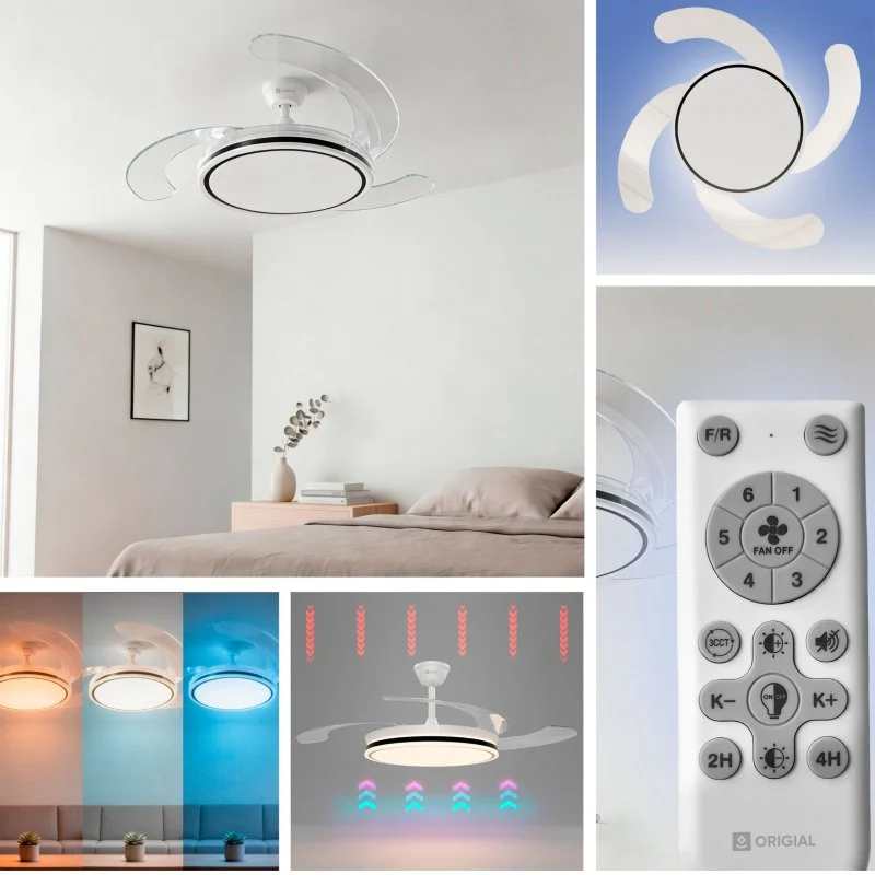Thumbnail 3 de Origial AirBliss Ceiling Retractable Dim: ventilador de techo 122 cm con luz regulable (blanco)