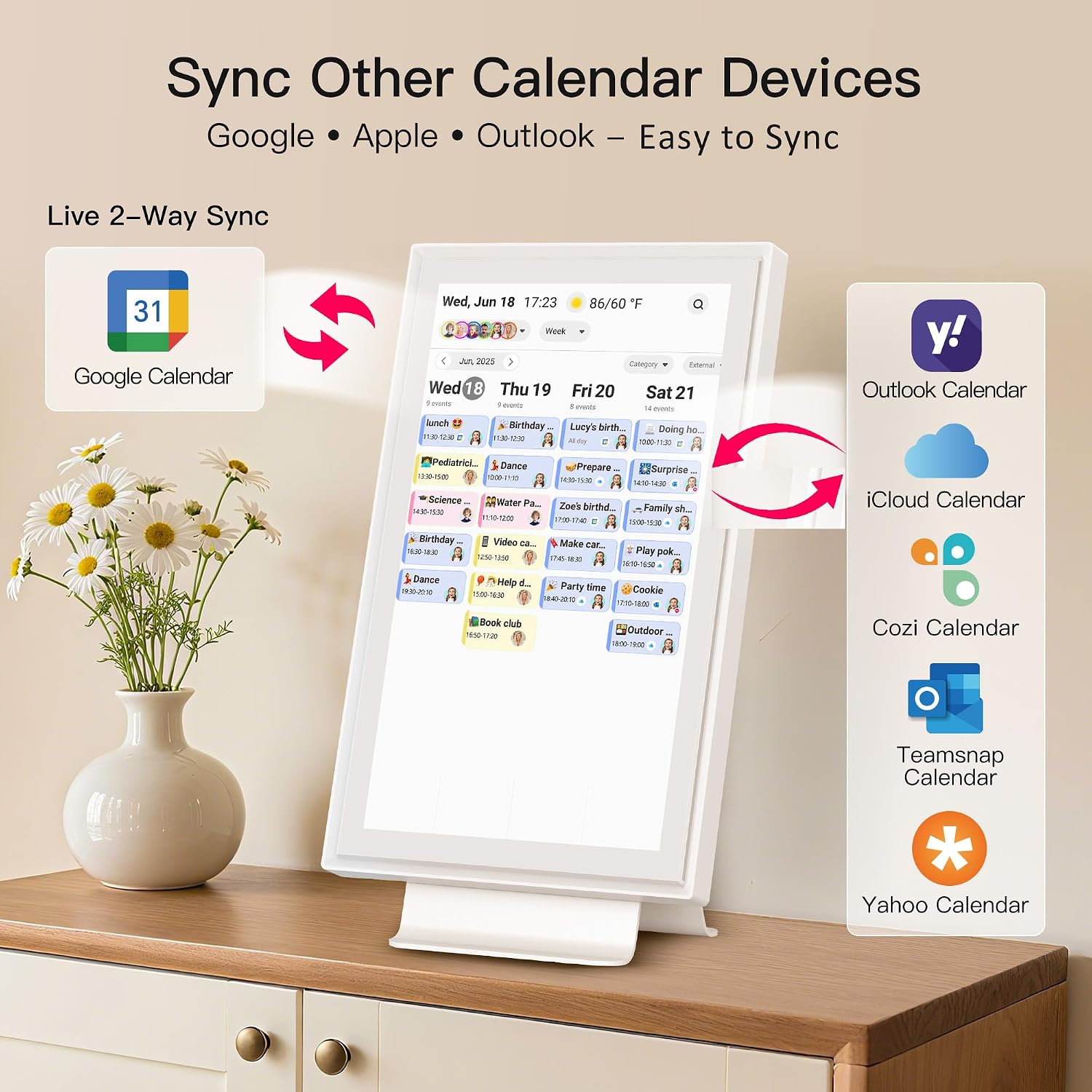 Thumbnail 2 de 15.6-inch Family Digital Calendar