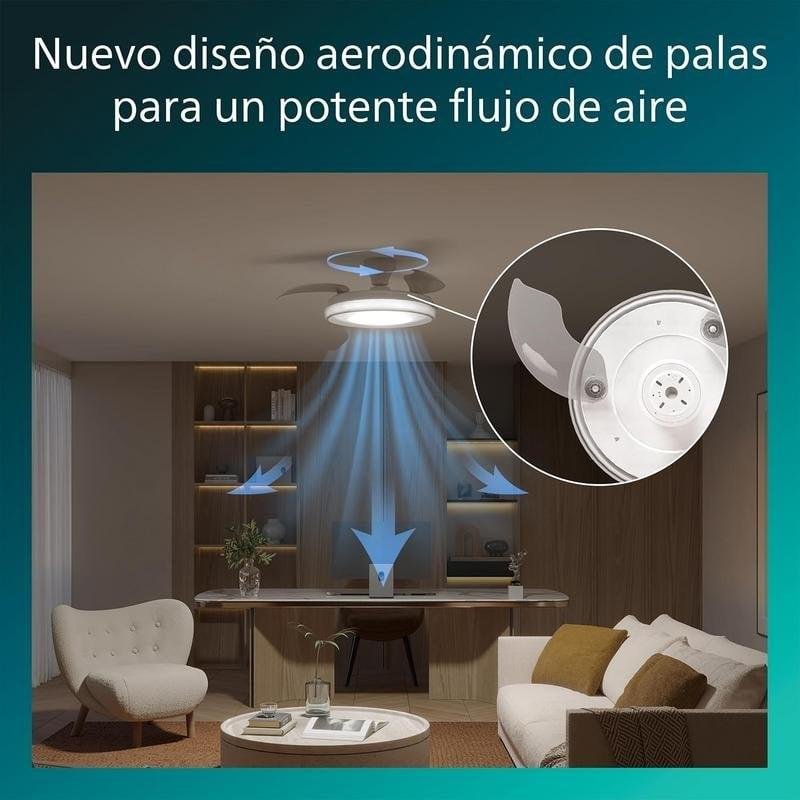 Detalle 2 de Ventilador de Techo Philips Bliss 106 cm con LED regulable y mando a distancia