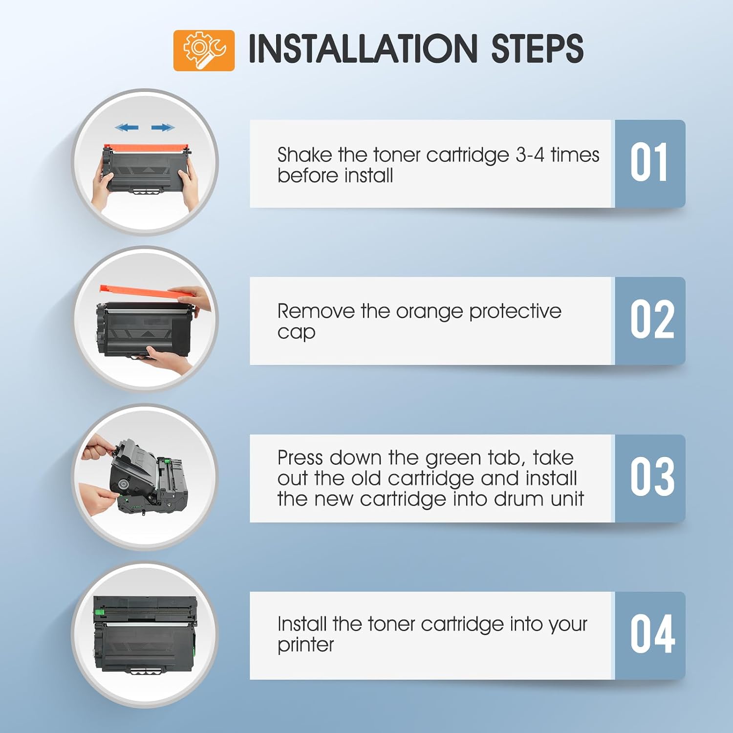 Detalle de TN880 Compatible Toner Cartridge 4-Pack