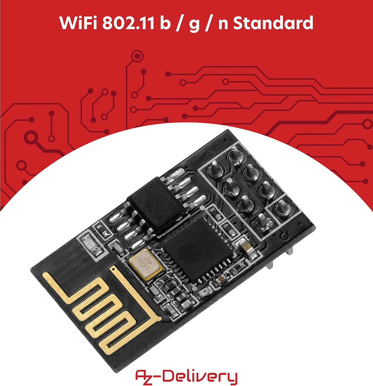 Thumbnail 1 de Lot de 5 modules WiFi AZDelivery ESP8266 ESP-01S (ESP-01 / ESP-01S) pour Arduino et Raspberry Pi