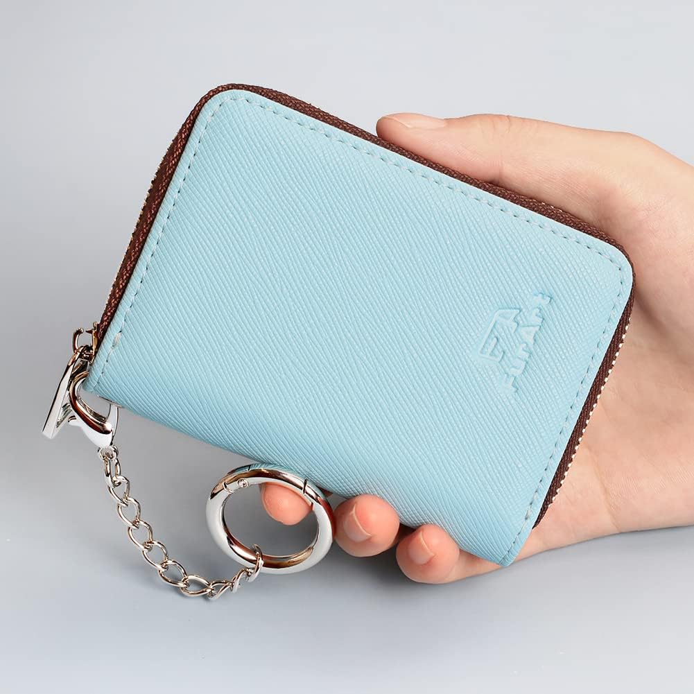 Detalle 2 de FurArt Kreditkartenetui mit RFID-Schutz – Unisex, 15/16 Kartenfächer, Reißverschluss, Schlüsselanhänger