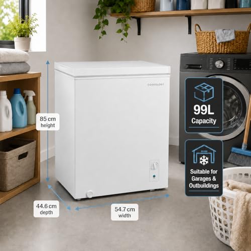 Detalle de Cookology 99L Freestanding Chest Freezer with Adjustable Feet (White)