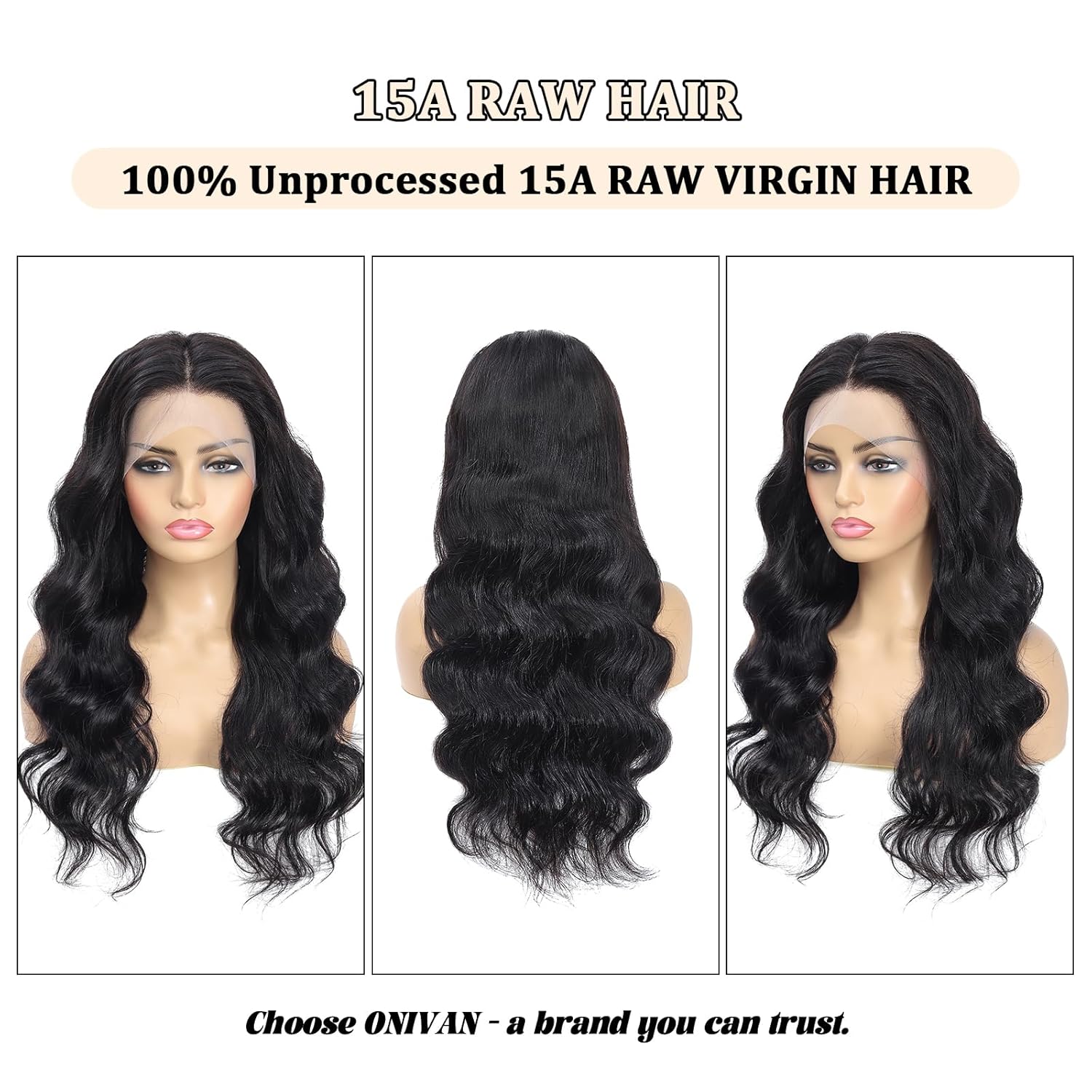Thumbnail 4 de ONIVAN 13x6 Body Wave Lace Front Wig (Human Hair, 15A Raw, 30 Inch)