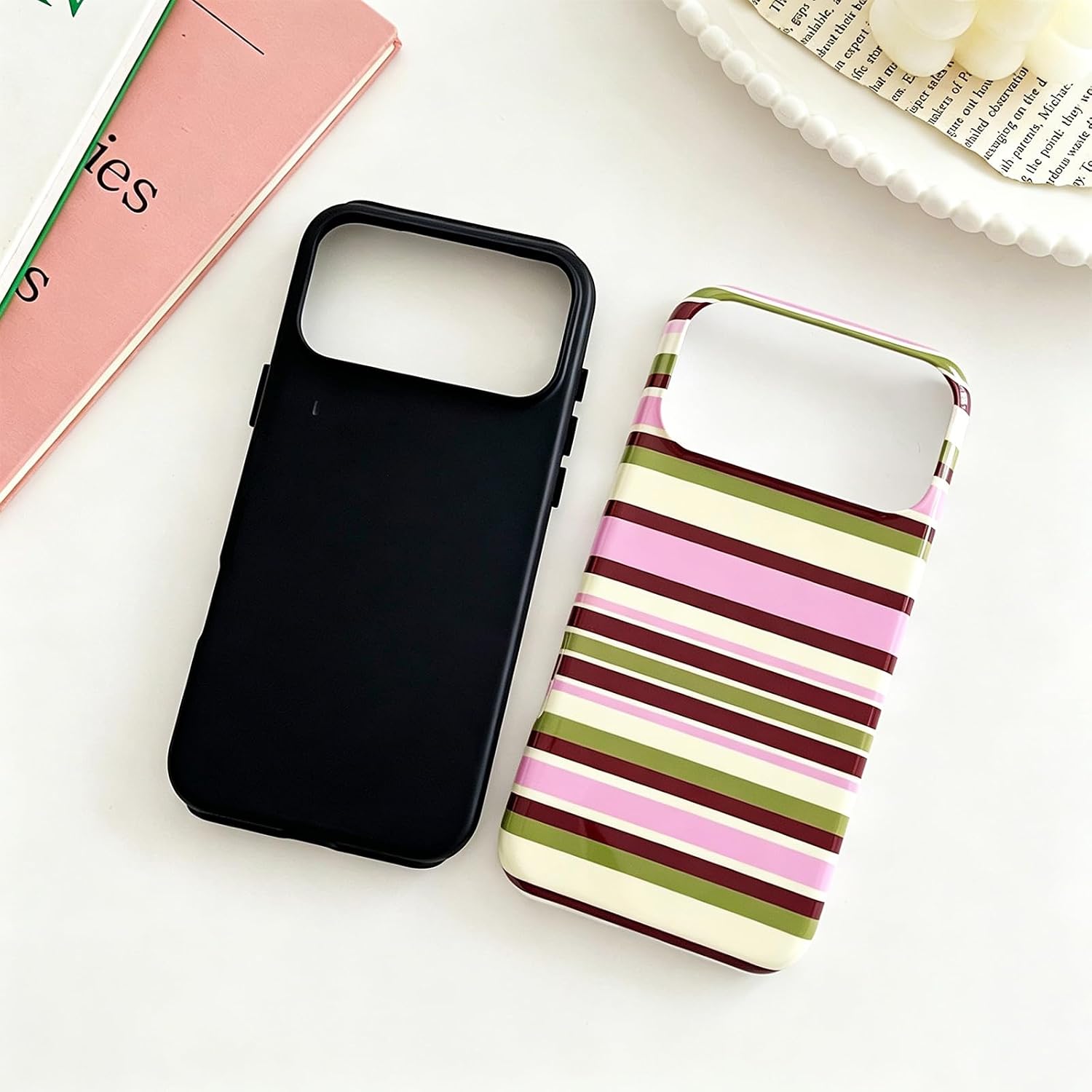 Thumbnail 3 de Sayoaho iPhone 17 Case, Yellow Retro Stripes, Soft TPU Edge and PC Back