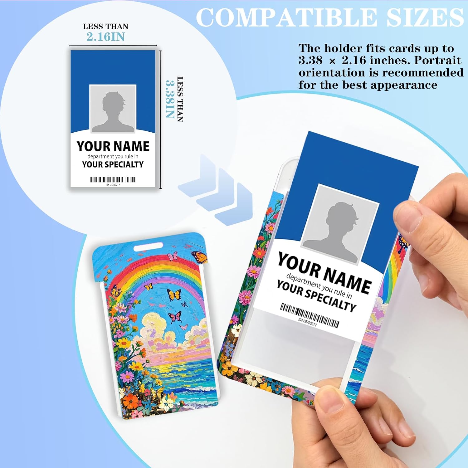 Thumbnail 3 de ID Badge Holder with Breakaway Lanyard, Sky Butterfly