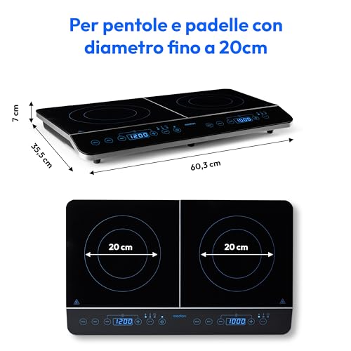 Thumbnail 8 de MEDION MD15324 Piastra a induzione doppia da 3500 W • due zone cottura con display LED e riconoscimento pentole