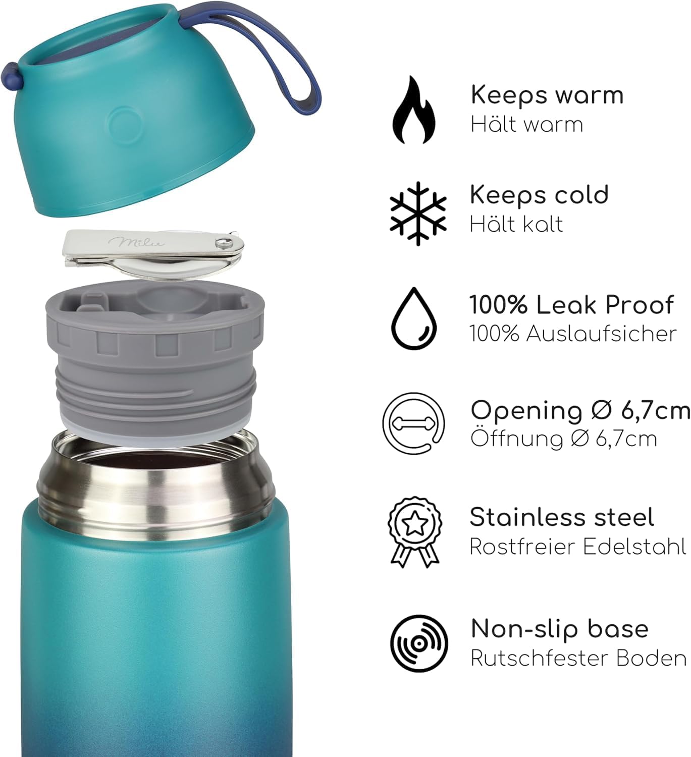 Detalle 2 de Milu Thermo Food Flask 450ml insulated jar