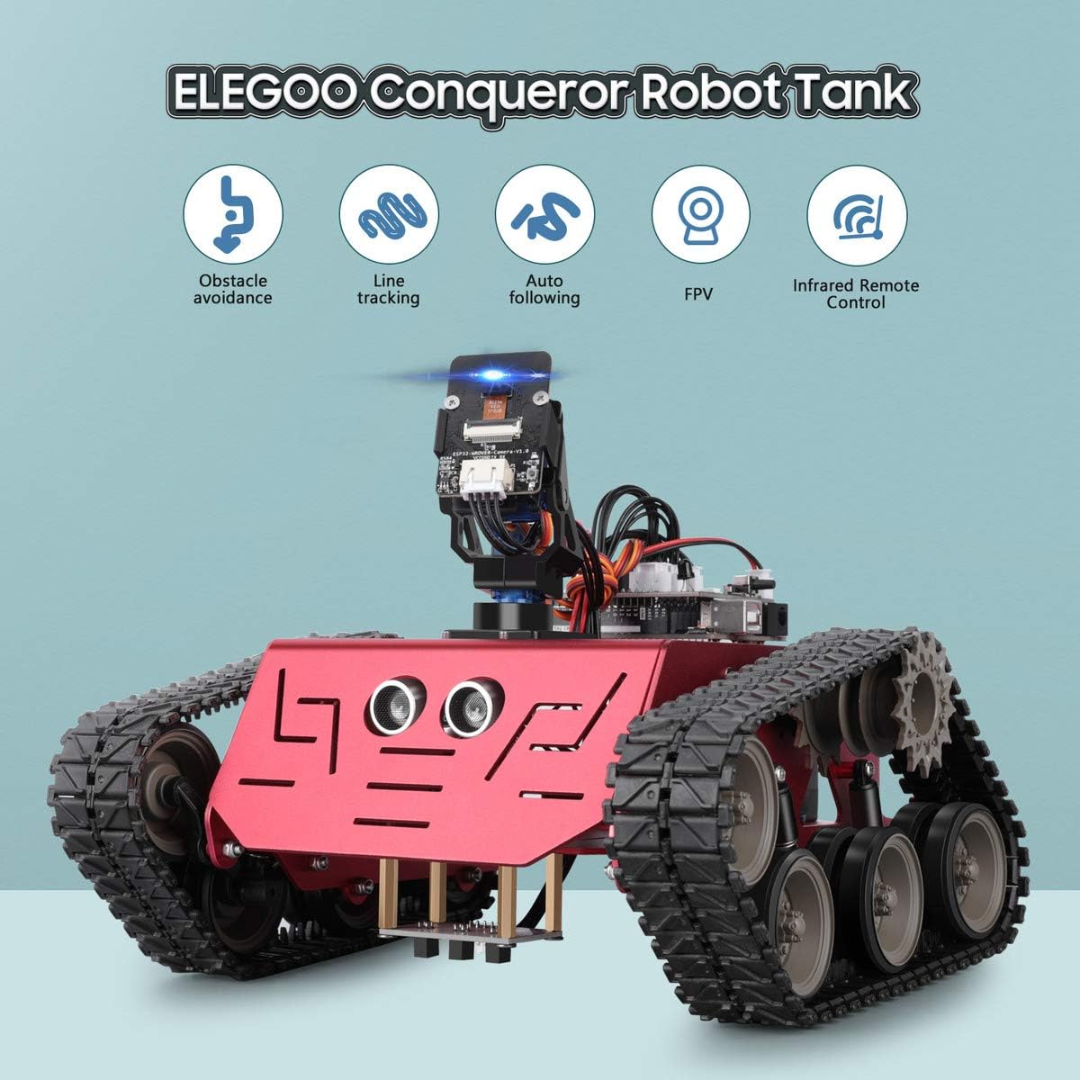 Detalle 2 de ELEGOO Conqueror Robot Tank Kit with UNO R3 for Arduino Robotics