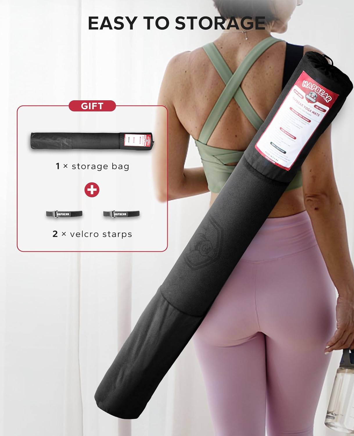 Thumbnail 6 de HAPBEAR Large Yoga Mat 183×116cm 6mm 🧘♀