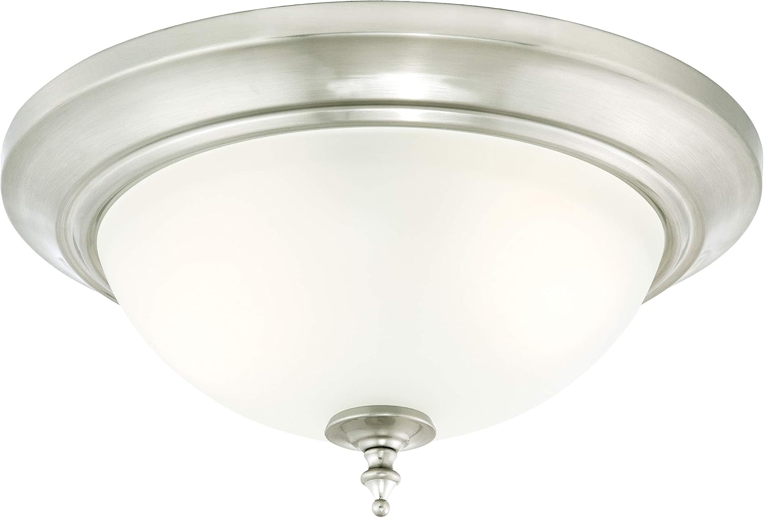 Detalle de Westinghouse 63056 Harwell – plafon sufitowy 33 cm, szczotkowany nikiel i matowe szkło