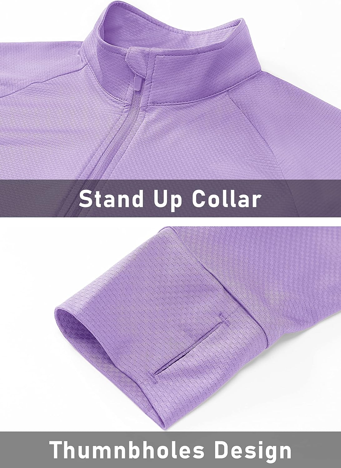 Detalle 2 de MAGCOMSEN Women's UPF 50+ Zip-Up Athletic Jacket with Thumb Holes