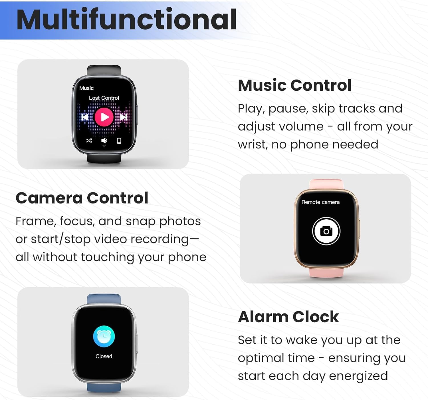 Thumbnail 5 de Alexa Smart Watch for Men and Women with 1.83" HD Display, Bluetooth 5.3, 110+ Sports, IP68 — Health & Activity Tracker