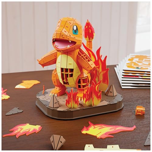 Detalle de 4D Build Puzzle 3D Charmander – Maqueta 241 piezas sin pegamento