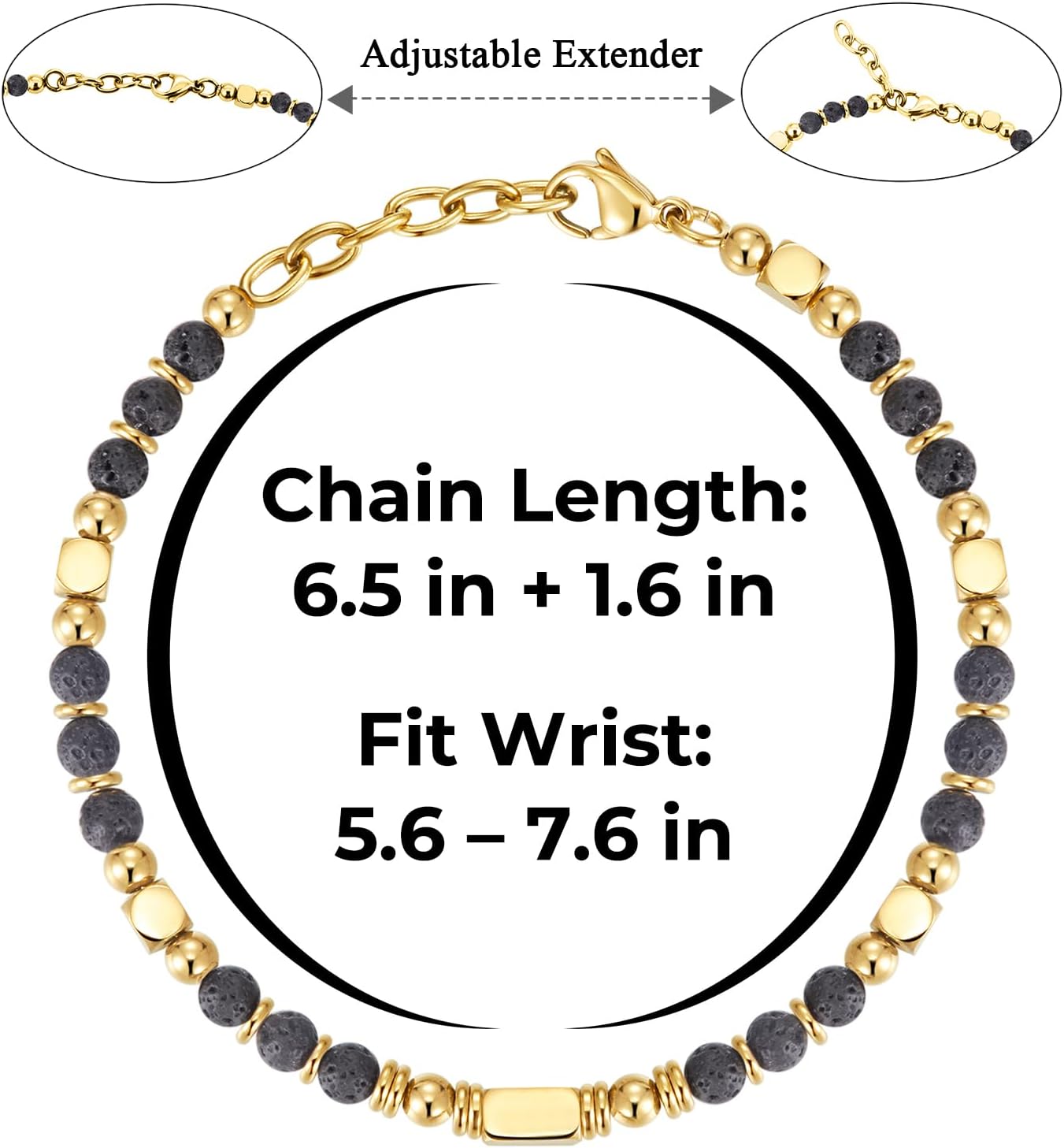 Thumbnail 2 de SIUMAL Boho Armband Damen – Natürliches Steinarmband mit Edelstahlperlen