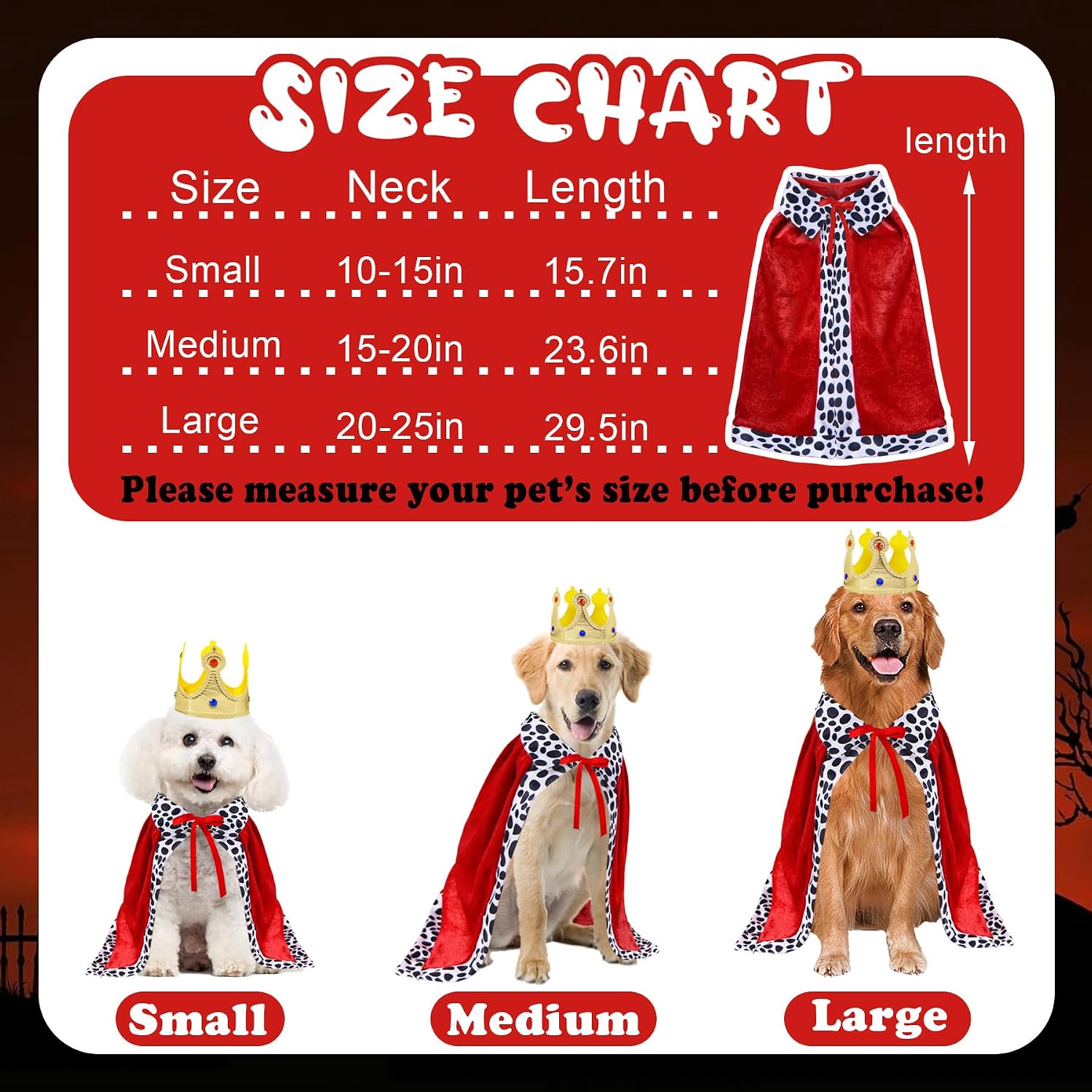 Detalle de GOYOSWA Dog King Costume, Large