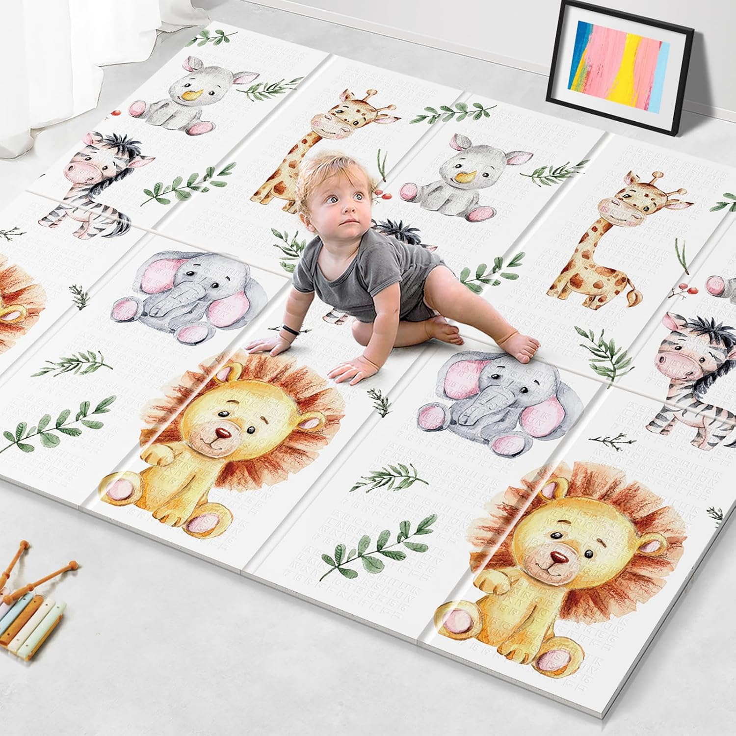 Detalle de NOONKTY Baby Play Mat 79 x 71 Inches
