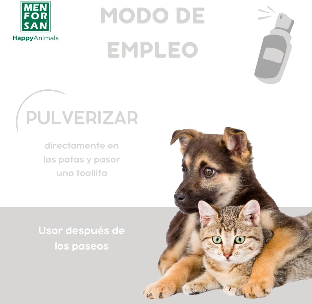 Detalle 2 de MENFORSAN Detergente per zampe e cuscinetti per cani 125 ml con Aloe Vera 100% naturale – Vegano