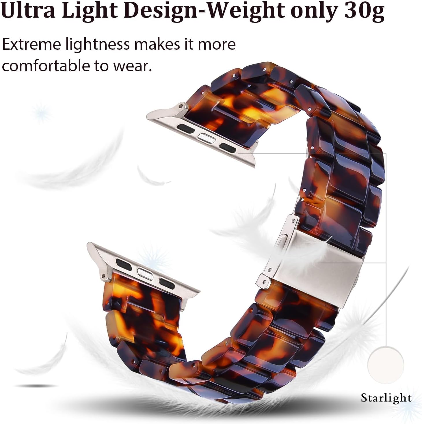 Detalle 2 de V.R.HOPE Modern Lightweight Resin Watch Band 45mm