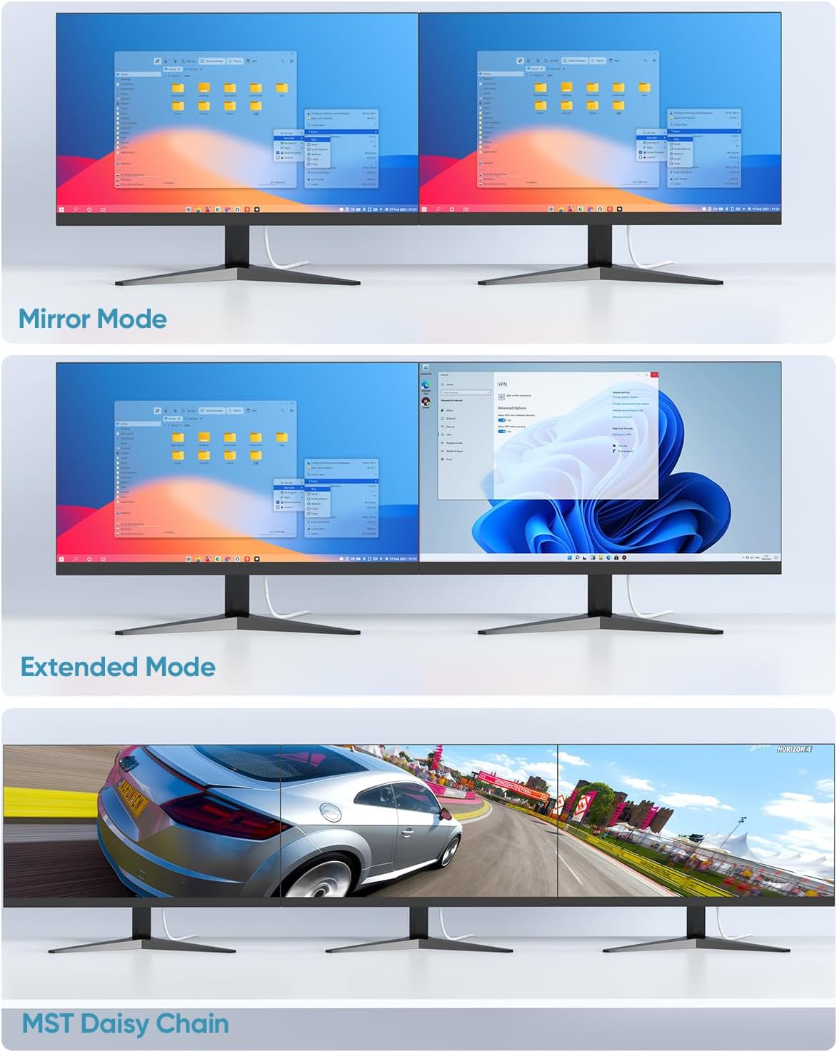 Detalle 2 de UVOOI 8K DisplayPort 1.4ケーブル 10フィート ホワイト・二重ナイロン編み