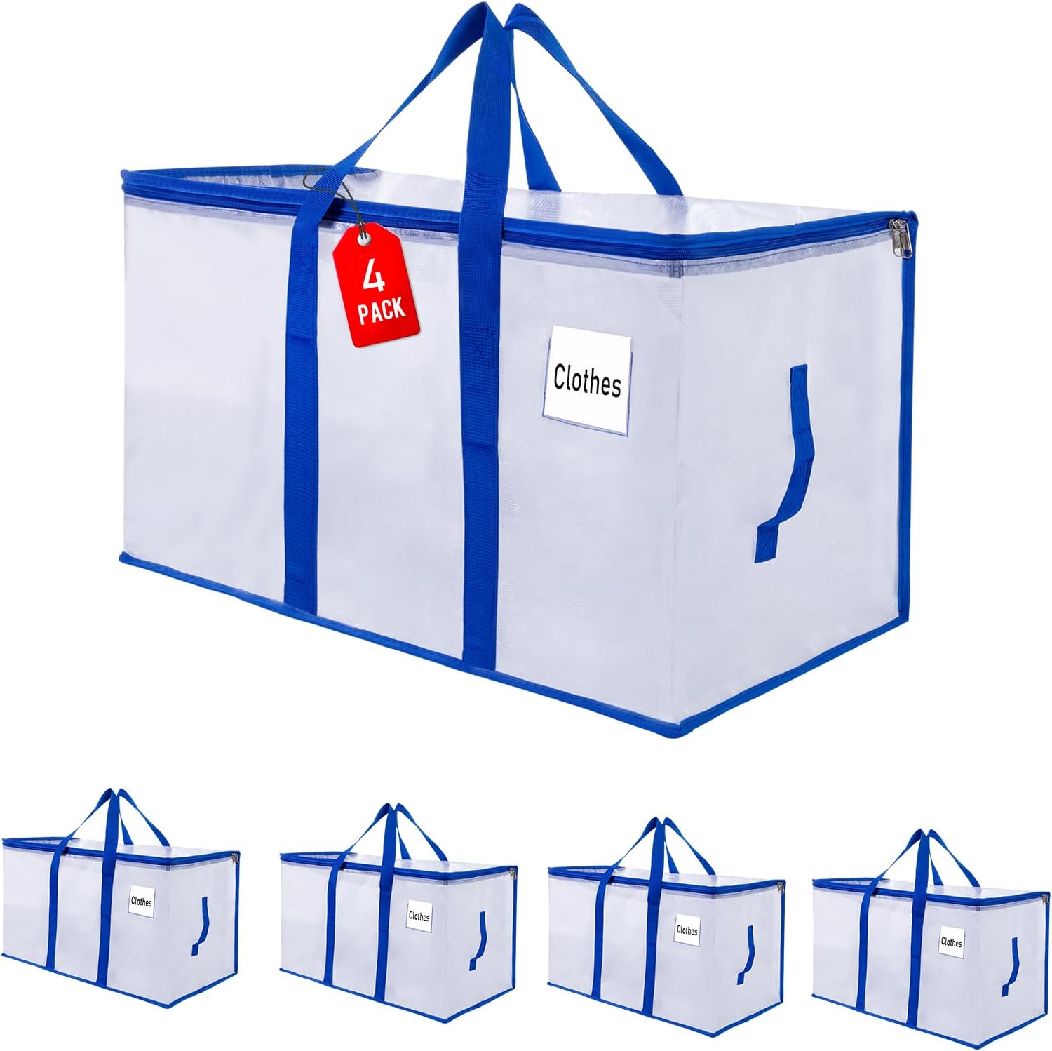 Thumbnail 6 de ZFWDSY 105 L Moving Bags (8-Pack): Clear, Reusable Storage Totes with Zipper & Handles