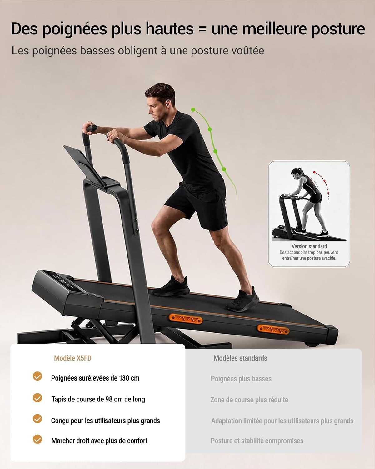 Thumbnail 2 de UMAY Tapis de Course Pliable Inclinable 40% Simulateur Montagne – 10 km/h
