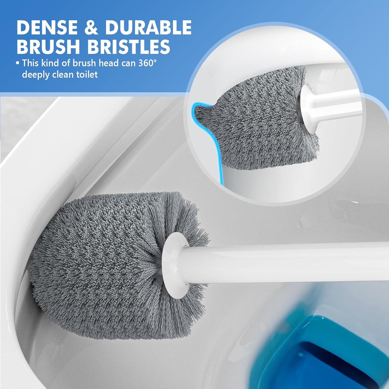 Detalle de LOVLOY LV-628-wh01 Toilet Plunger and Brush Set with Ventilated Holder