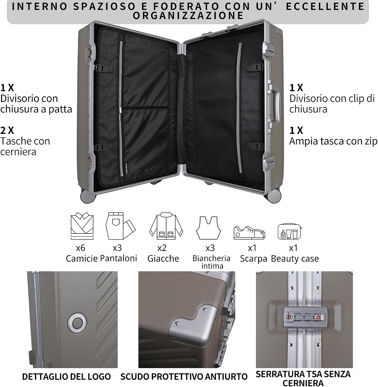 Detalle 2 de JLY Valigia Rigida Policarbonato S 56cm 37L