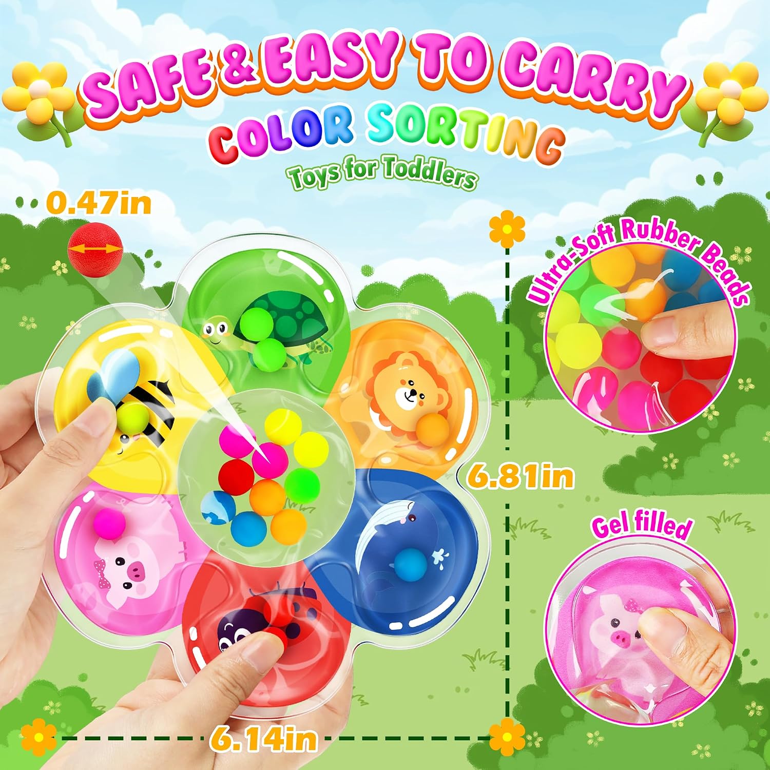 Detalle 2 de MORECOLL Color Sorting Sensory Toy for Toddlers & Kids – Calming, Fine Motor & Colour Matching